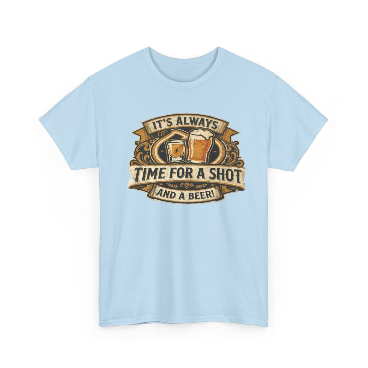 Time for a shot and a beer Unisex Heavy Cotton Tee