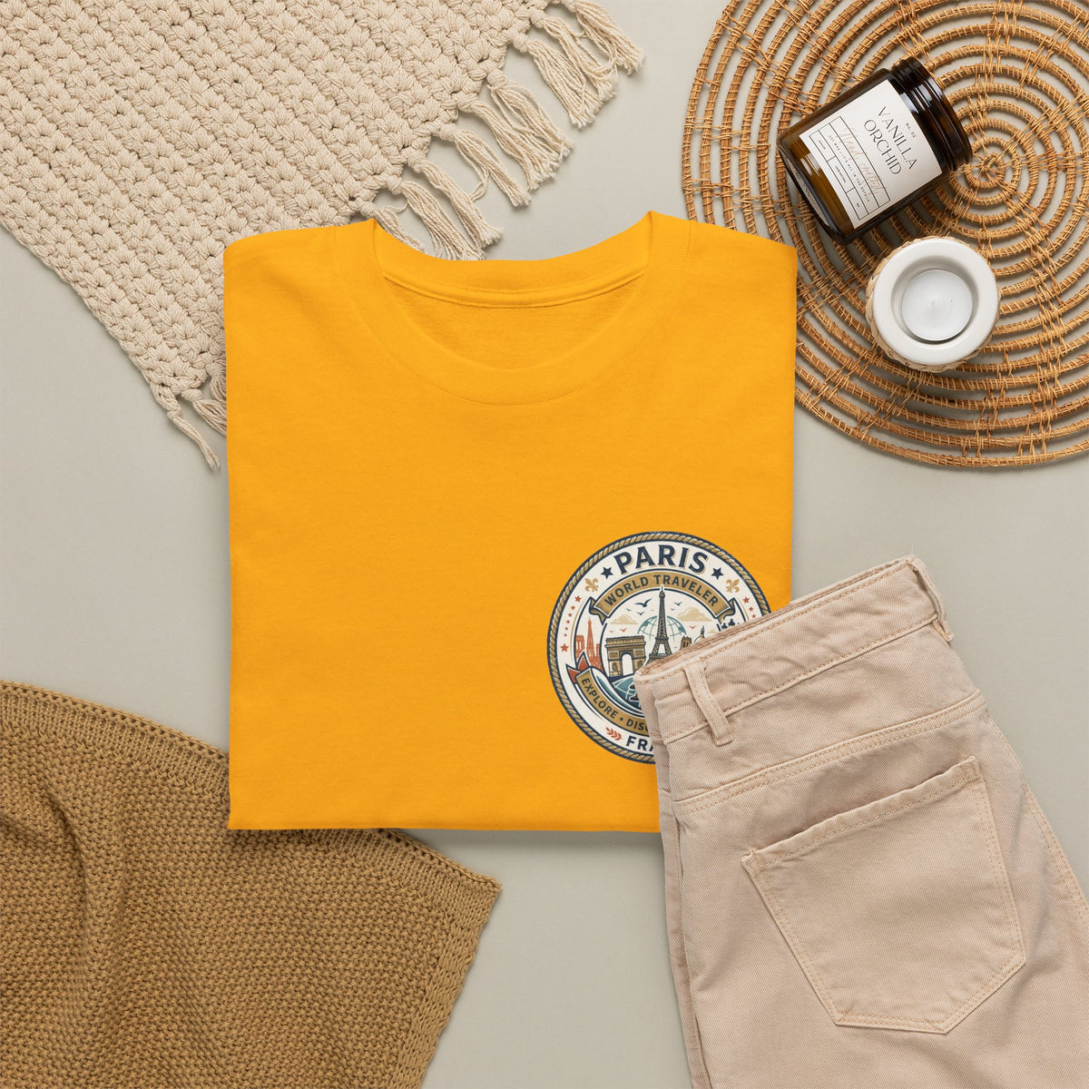 Paris, France World Traveler Unisex Heavy Cotton Tee