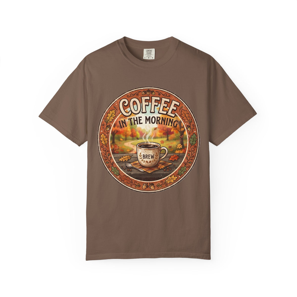 Coffee in the Morning T-Shirt | Vintage Fall Coffee Cup, Autumn Leaves