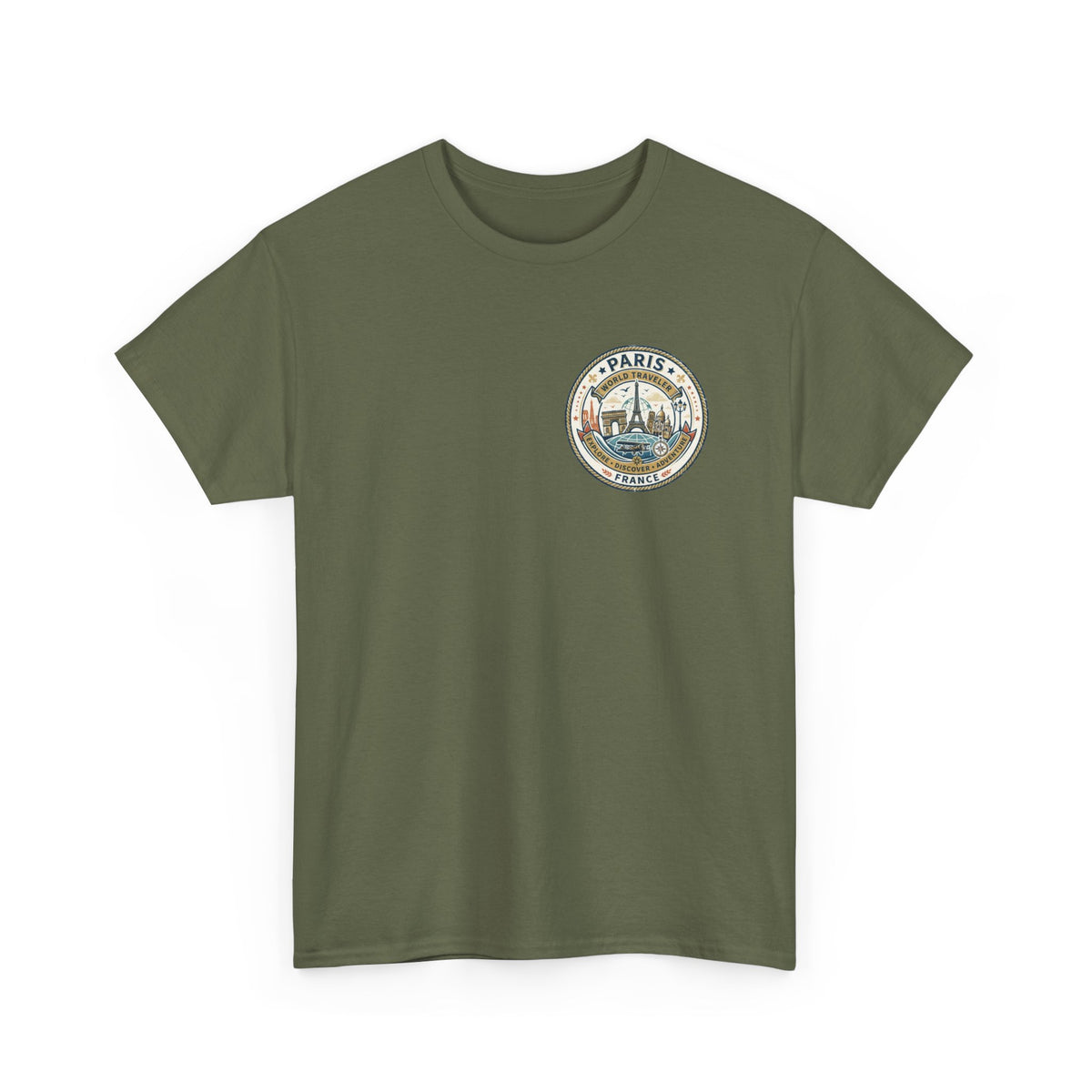 Paris, France World Traveler Unisex Heavy Cotton Tee