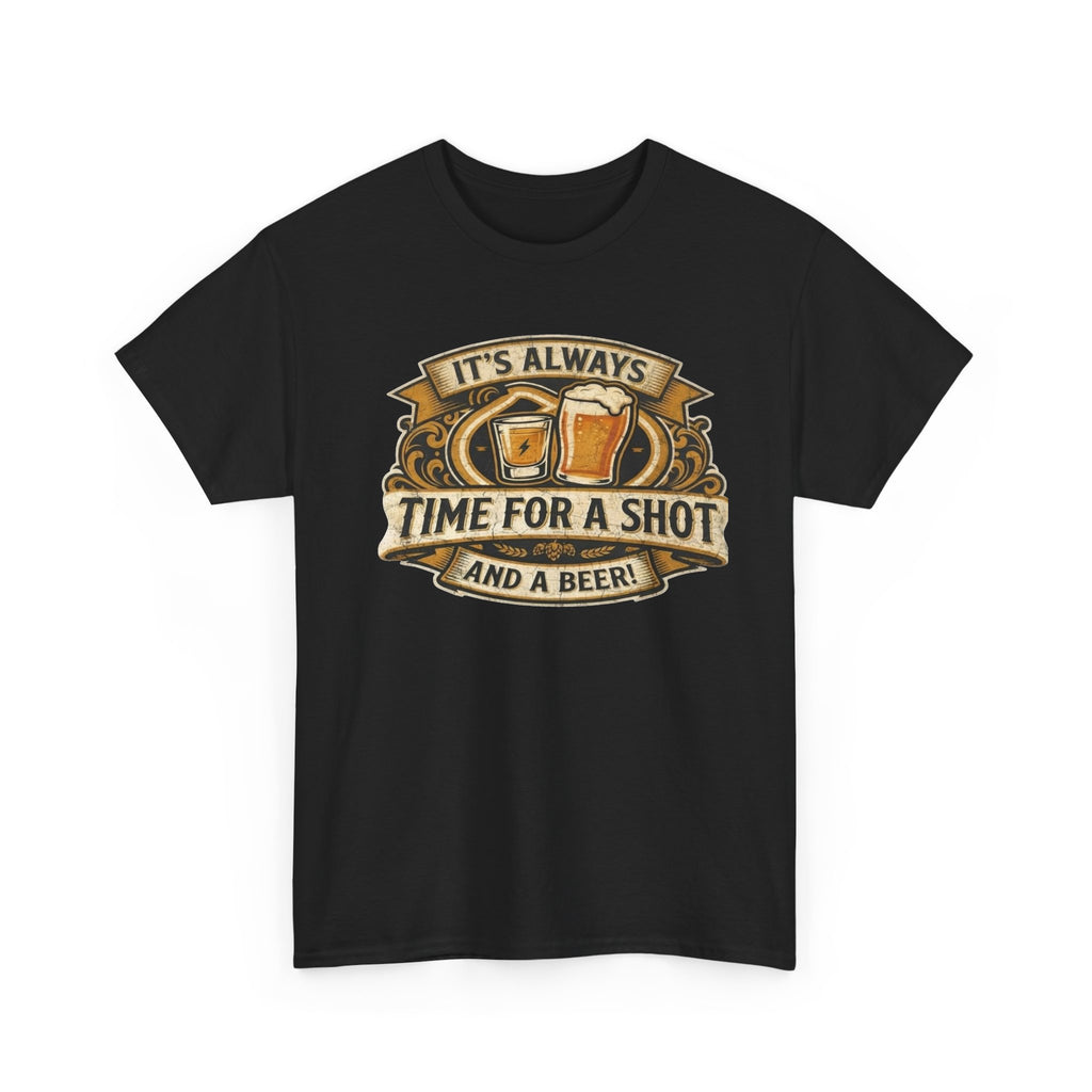 Time for a shot and a beer Unisex Heavy Cotton Tee