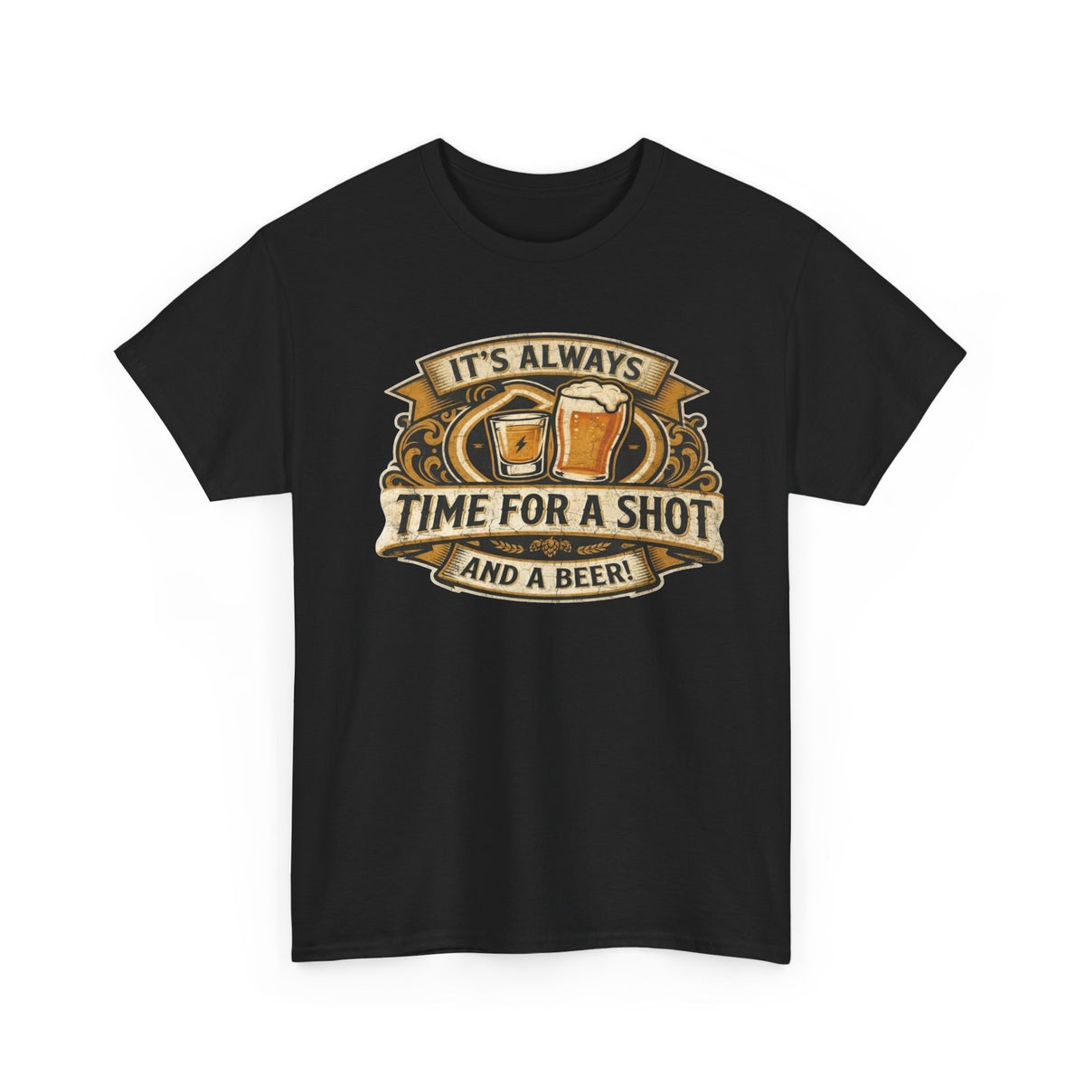 Time for a shot and a beer Unisex Heavy Cotton Tee