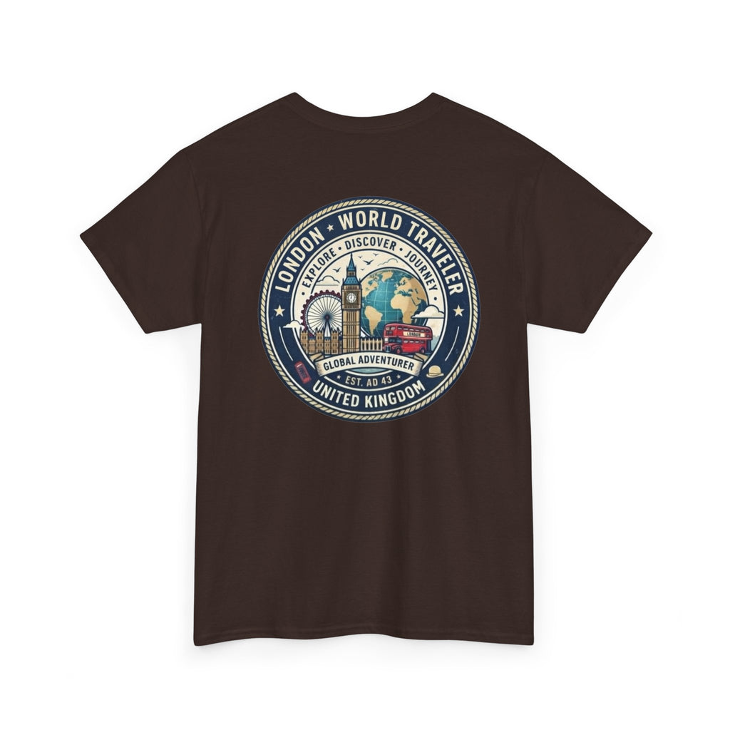 London World Traveler double sided graphics Unisex Heavy Cotton Tee
