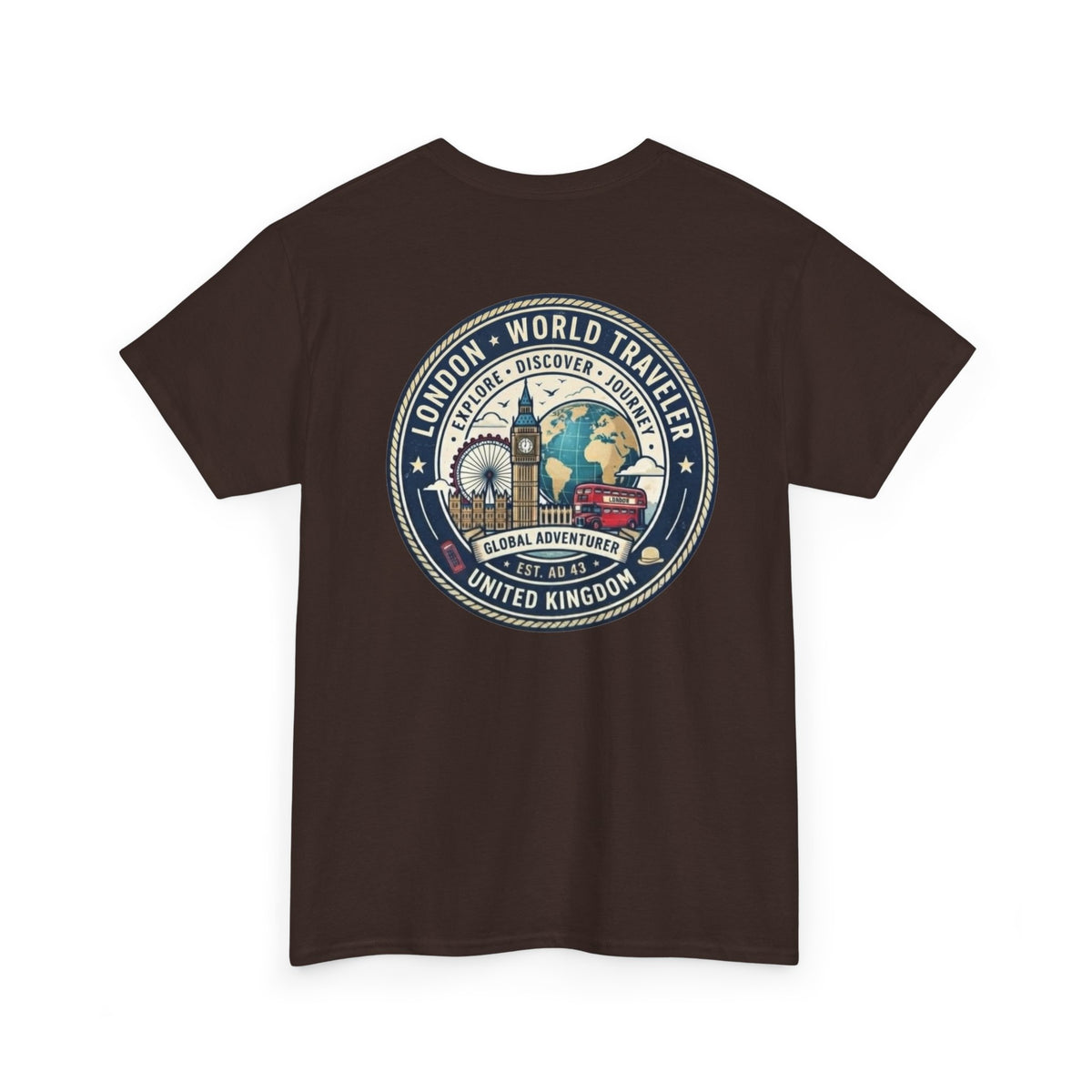 London World Traveler double sided graphics Unisex Heavy Cotton Tee