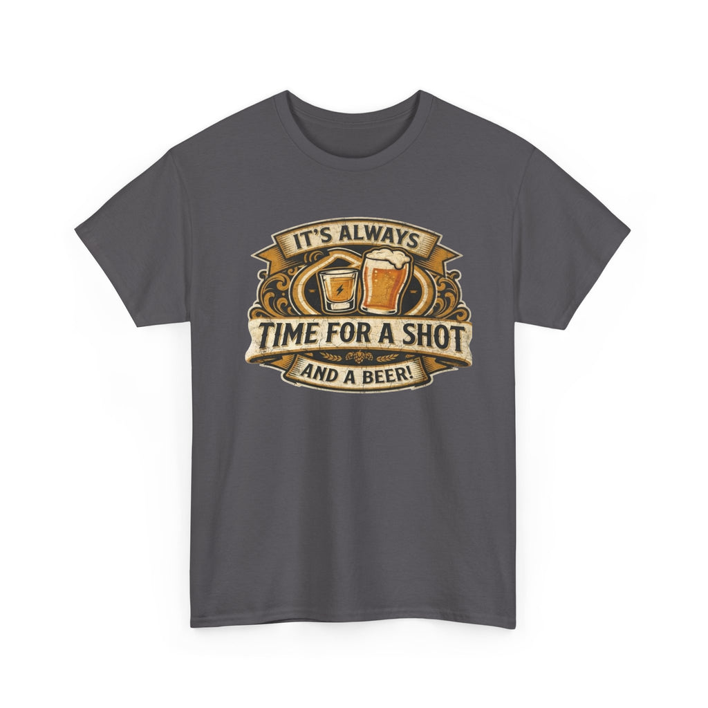 Time for a shot and a beer Unisex Heavy Cotton Tee