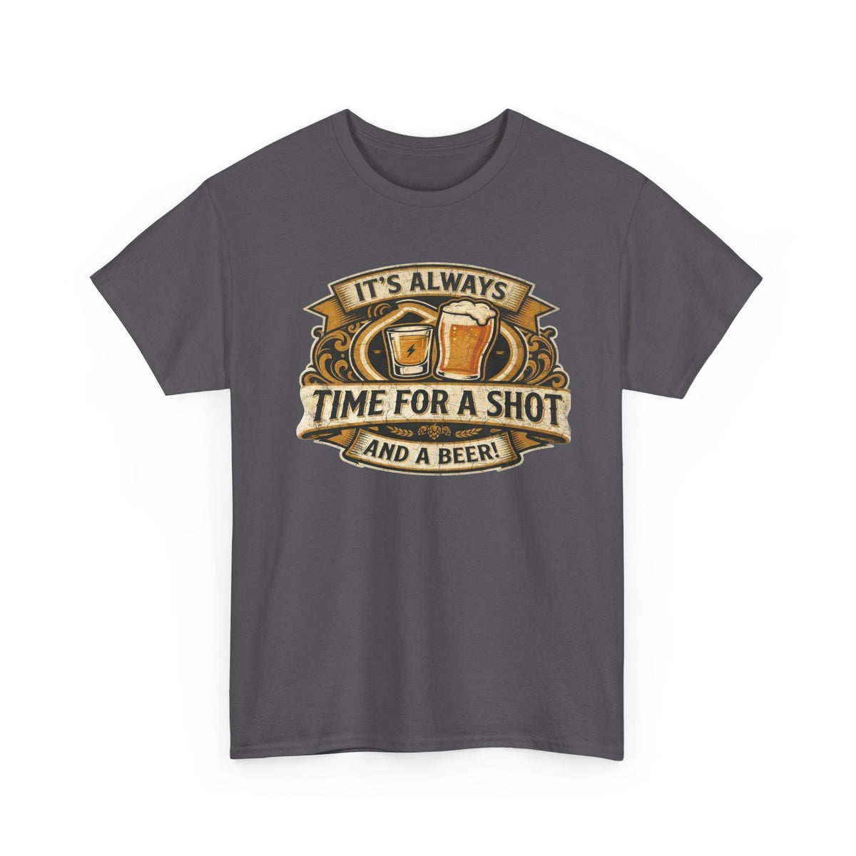 Time for a shot and a beer Unisex Heavy Cotton Tee