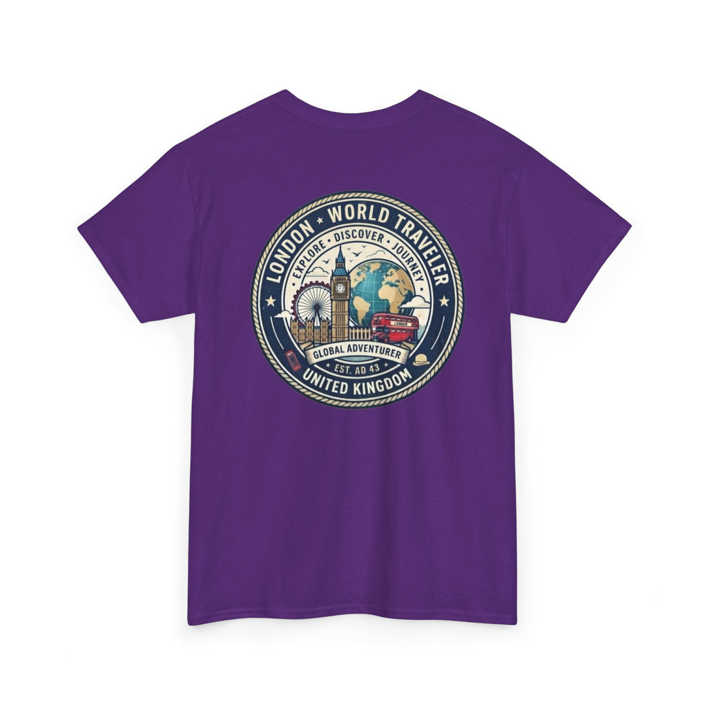 London World Traveler double sided graphics Unisex Heavy Cotton Tee