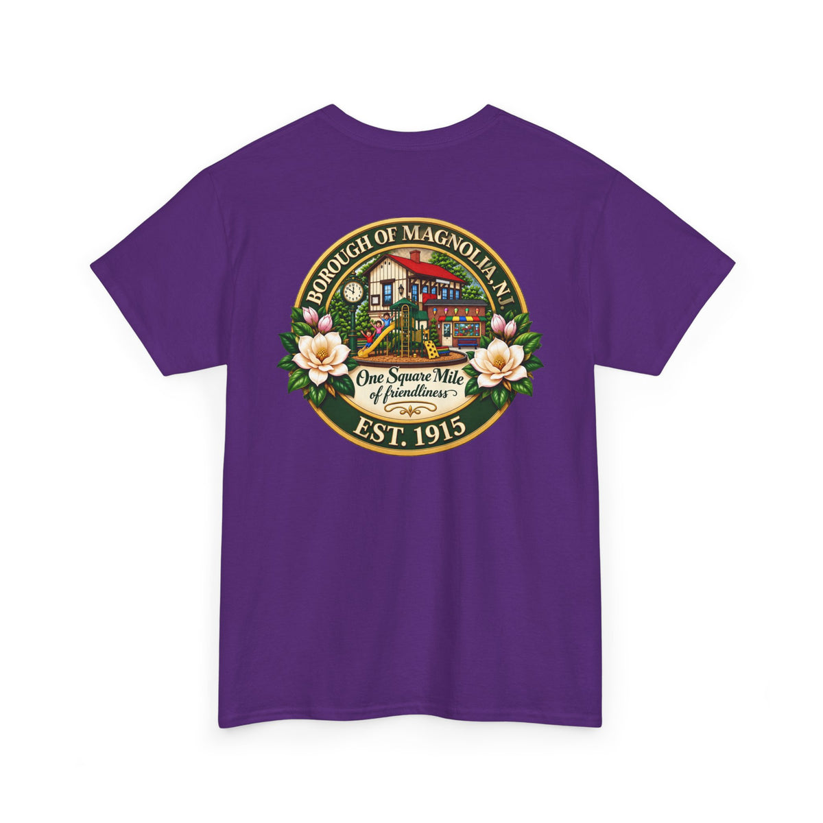 Magnolia, NJ Front and Back Logo Unisex Heavy Cotton Tee