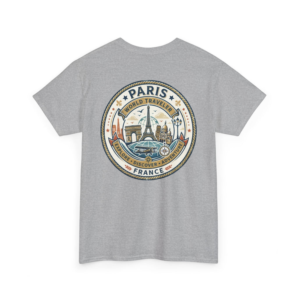 Paris, France World Traveler Unisex Heavy Cotton Tee