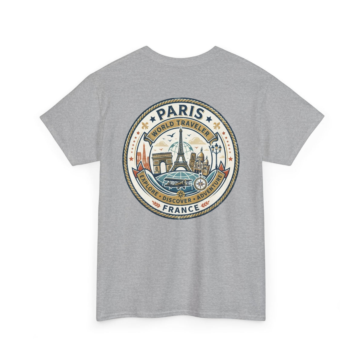 Paris, France World Traveler Unisex Heavy Cotton Tee