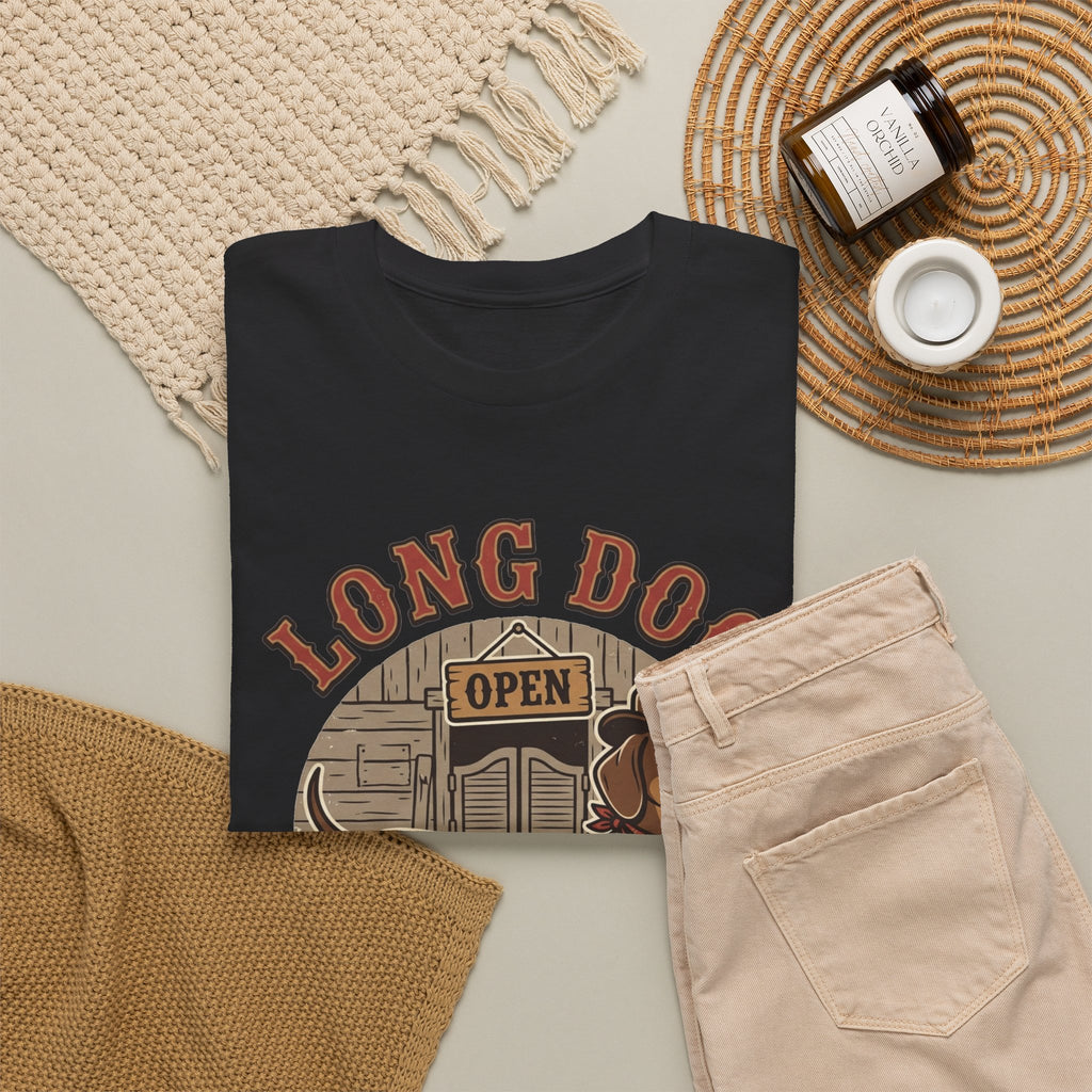 Long Dog Saloon Dachshund Unisex Heavy Cotton Tee