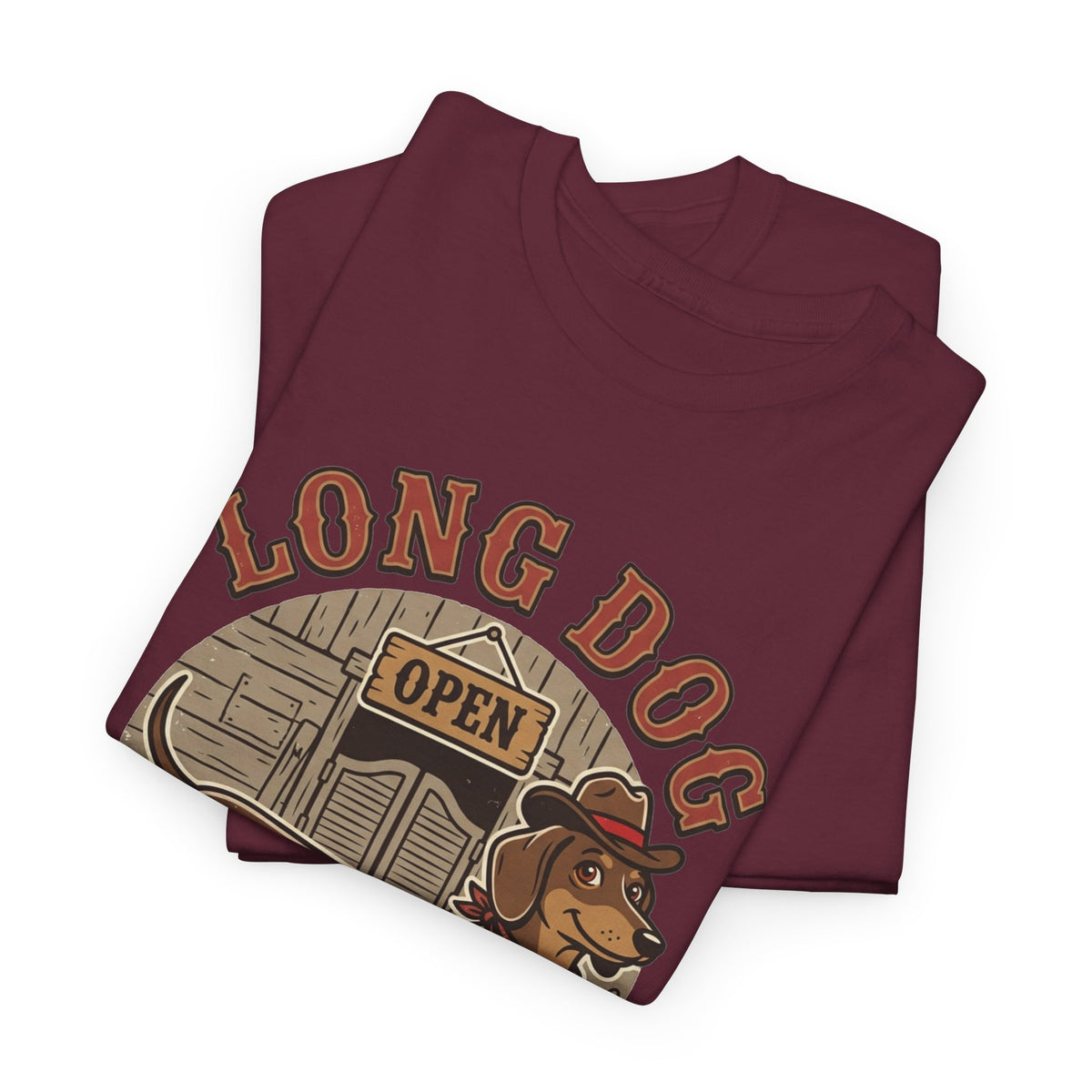 Long Dog Saloon Dachshund Unisex Heavy Cotton Tee
