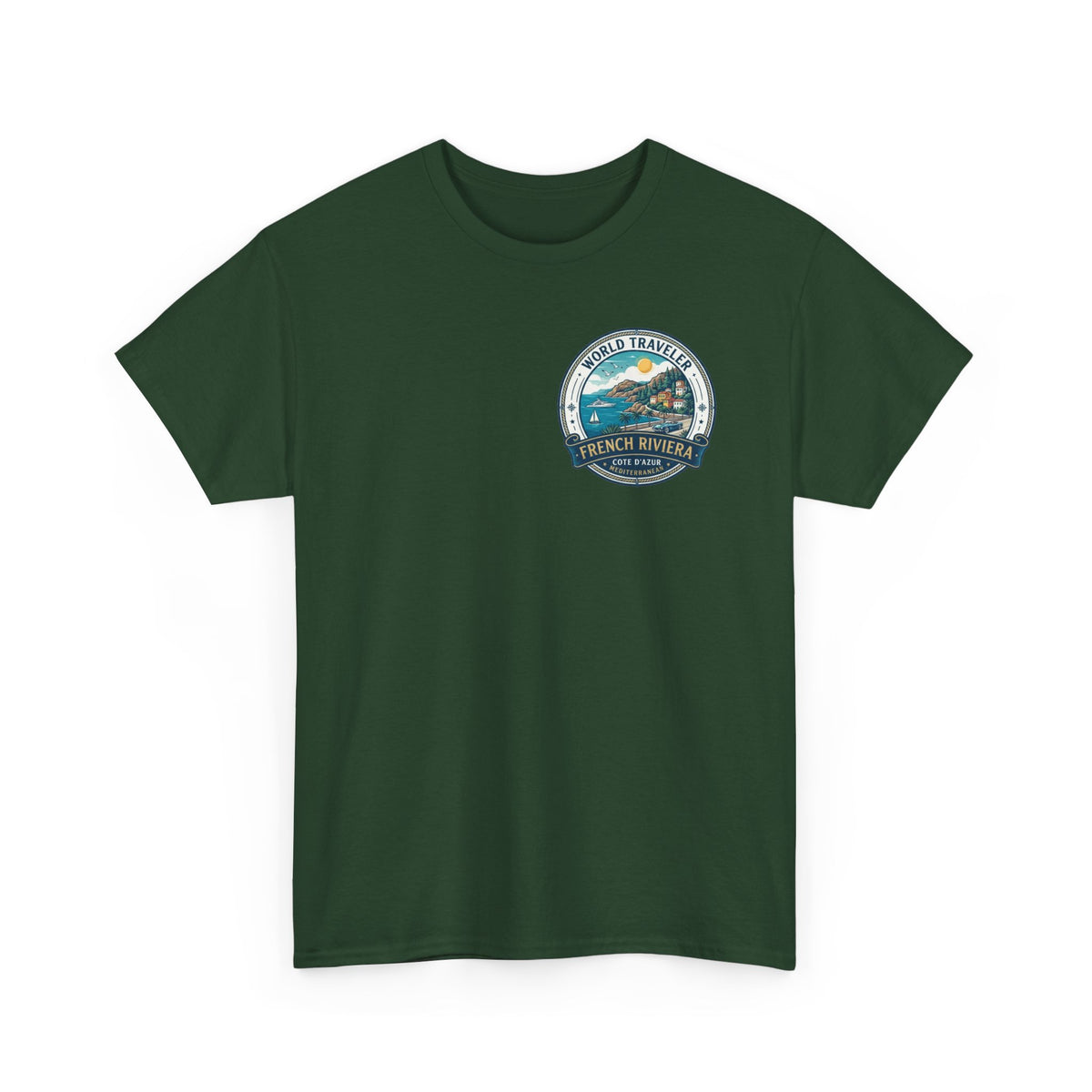 French Riviera World Traveler Unisex Heavy Cotton Tee