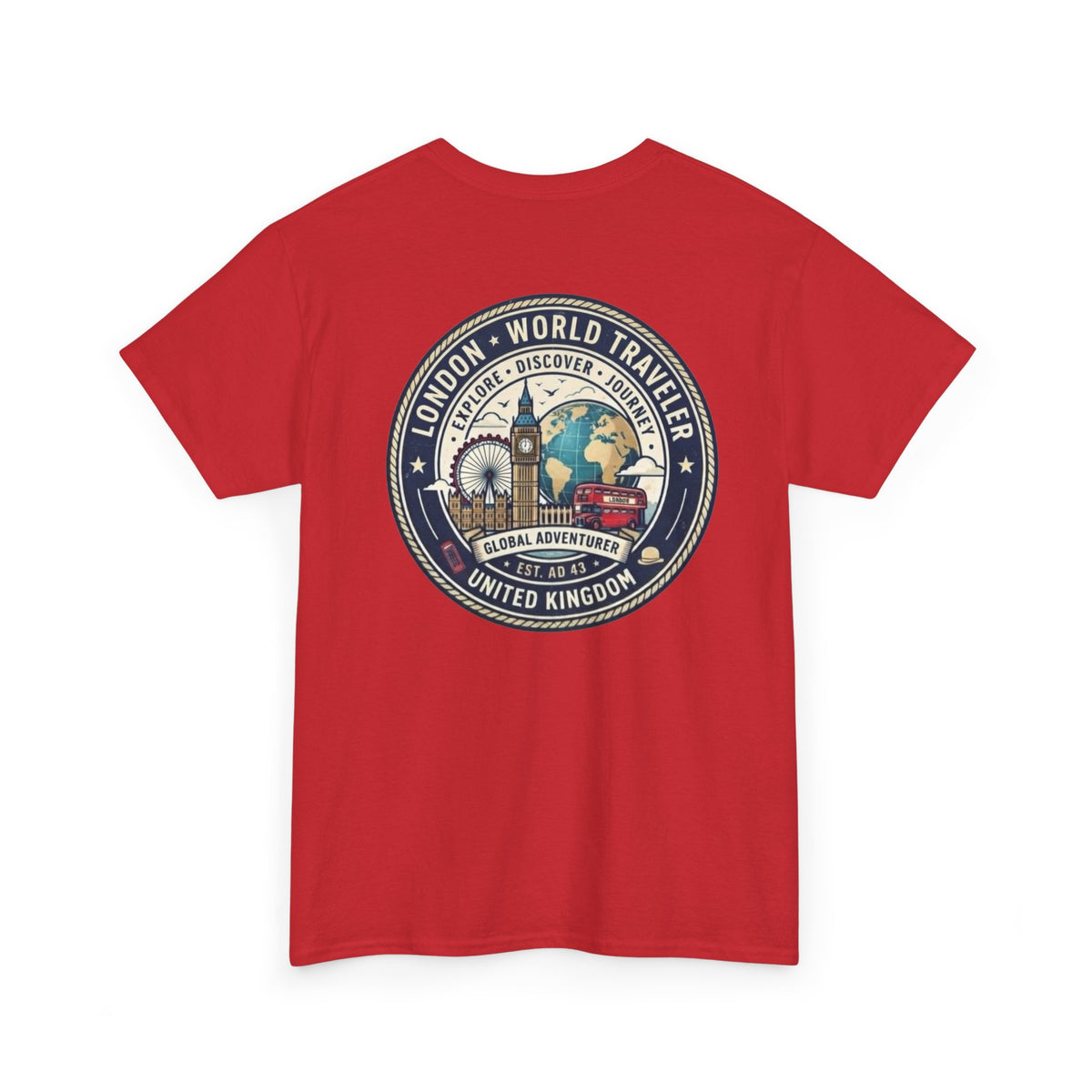 London World Traveler double sided graphics Unisex Heavy Cotton Tee