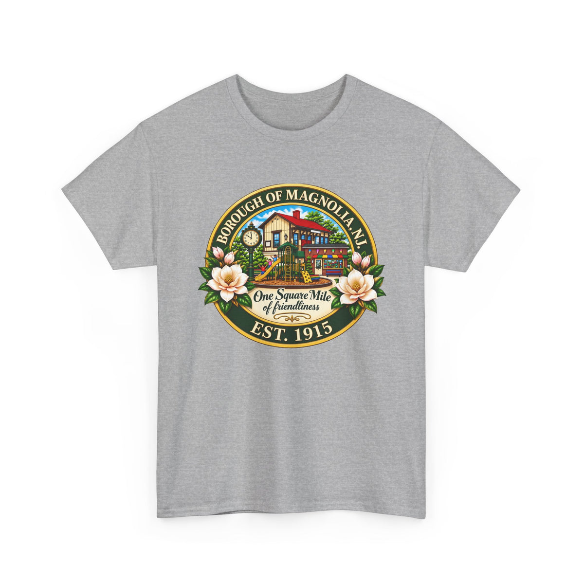 Magnolia, NJ Front Logo Unisex Heavy Cotton Tee