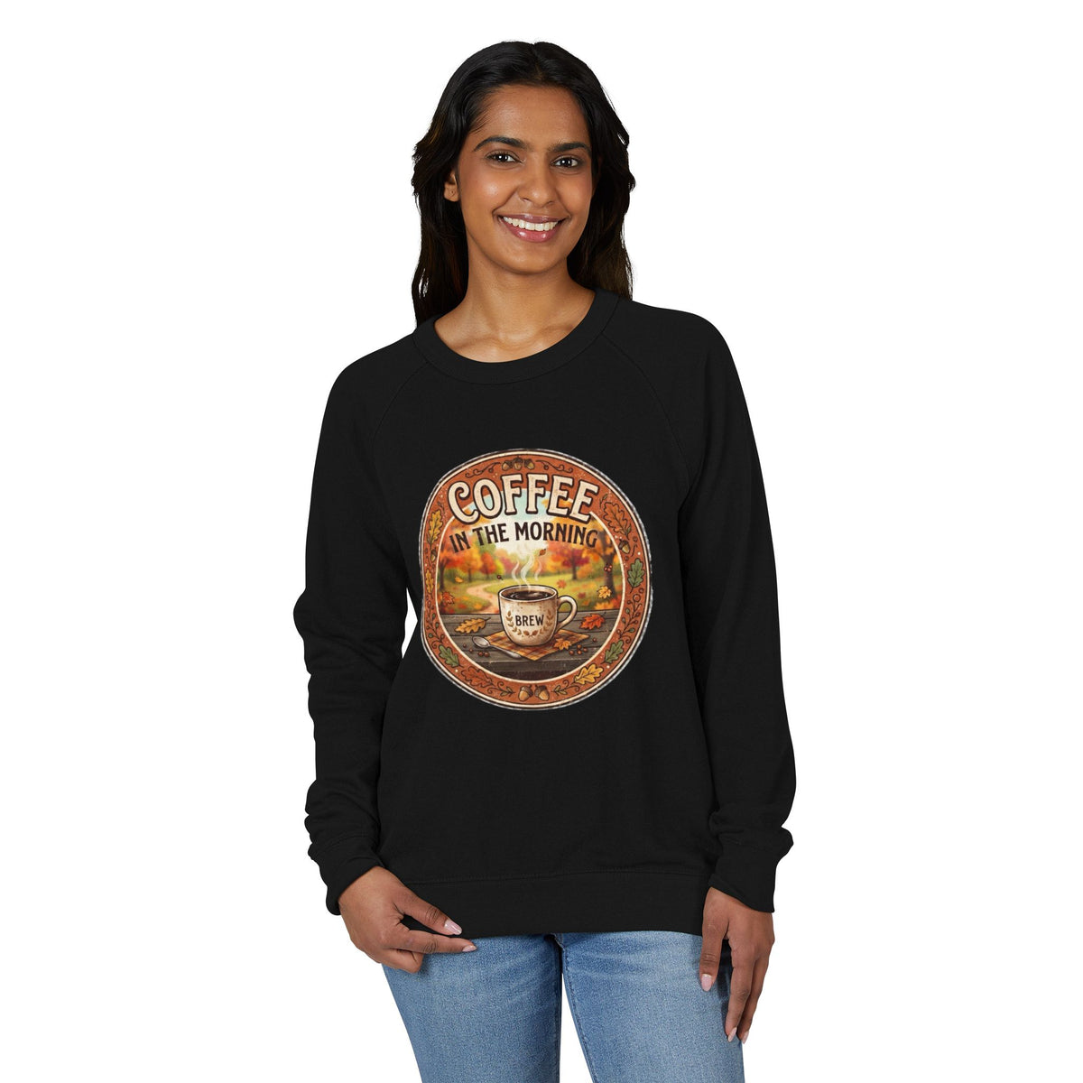 Coffee in the Morning Unisex French Terry Raglan Crewneck