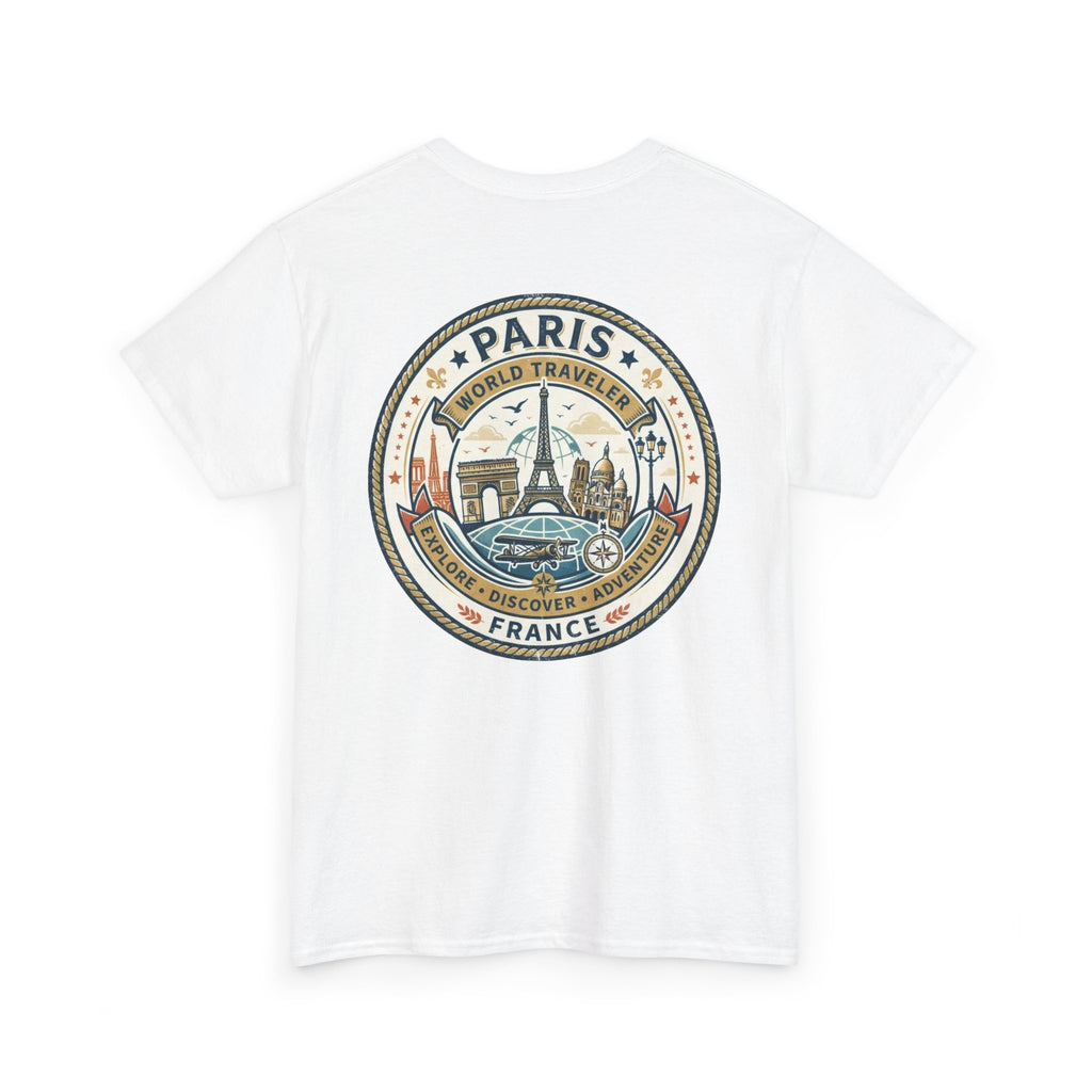 Paris, France World Traveler Unisex Heavy Cotton Tee
