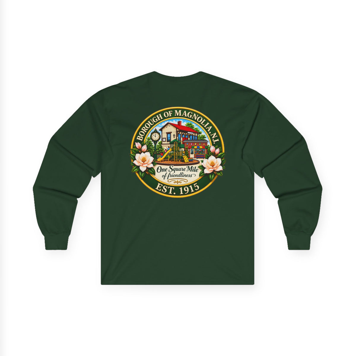 Magnolia, NJ Front and Back Logo Long Sleeve Tee Unisex Ultra Cotton