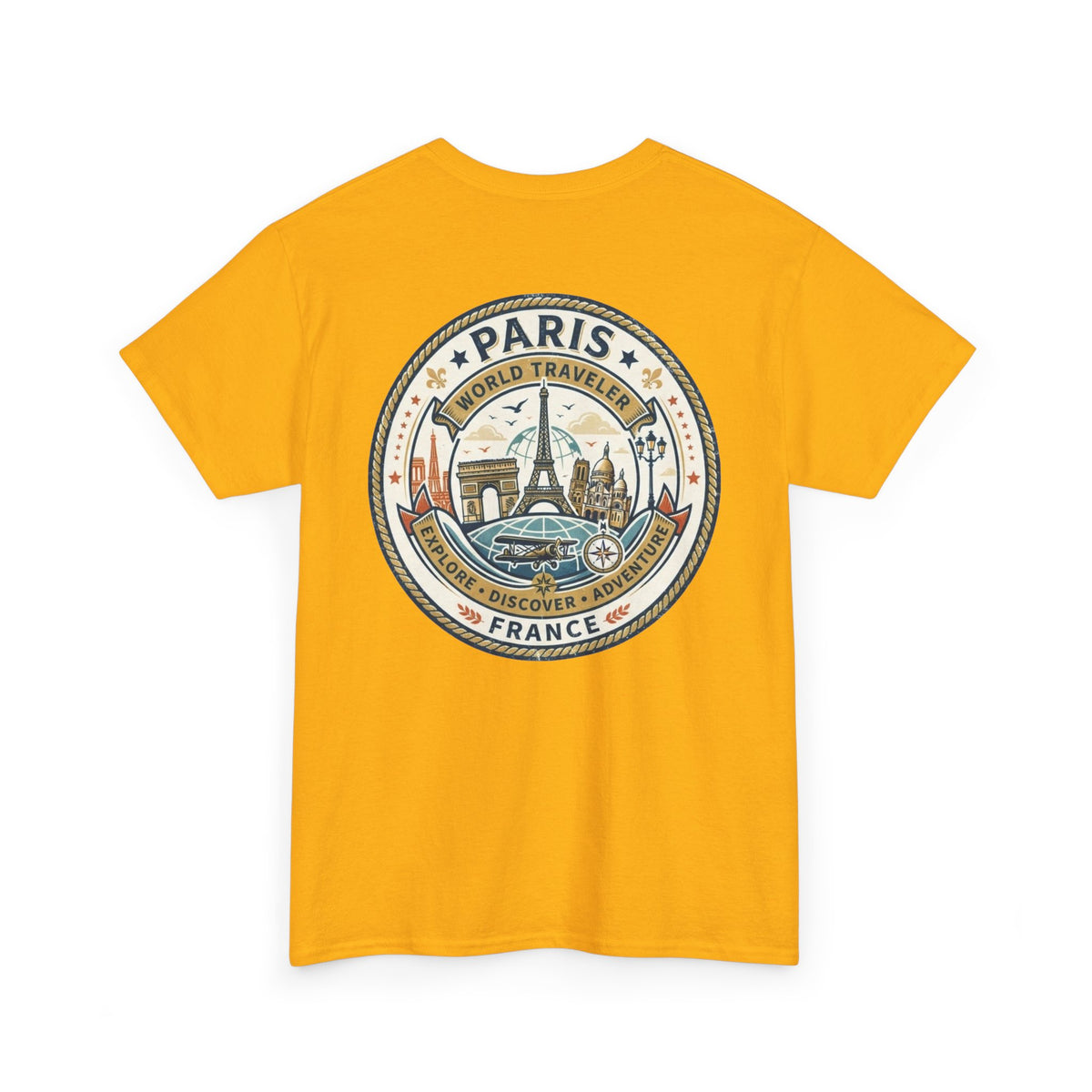 Paris, France World Traveler Unisex Heavy Cotton Tee