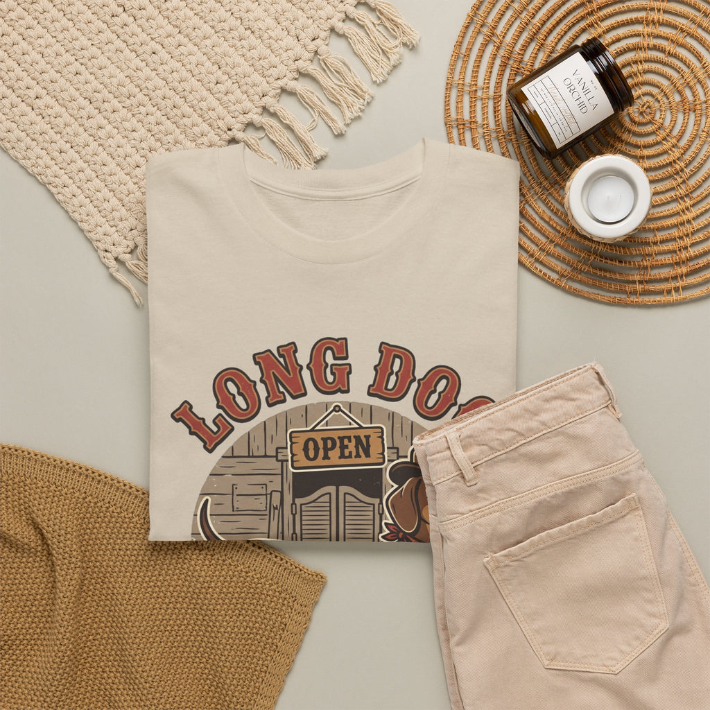Long Dog Saloon Dachshund Unisex Heavy Cotton Tee