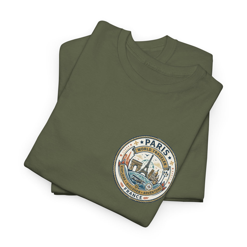 Paris, France World Traveler Unisex Heavy Cotton Tee