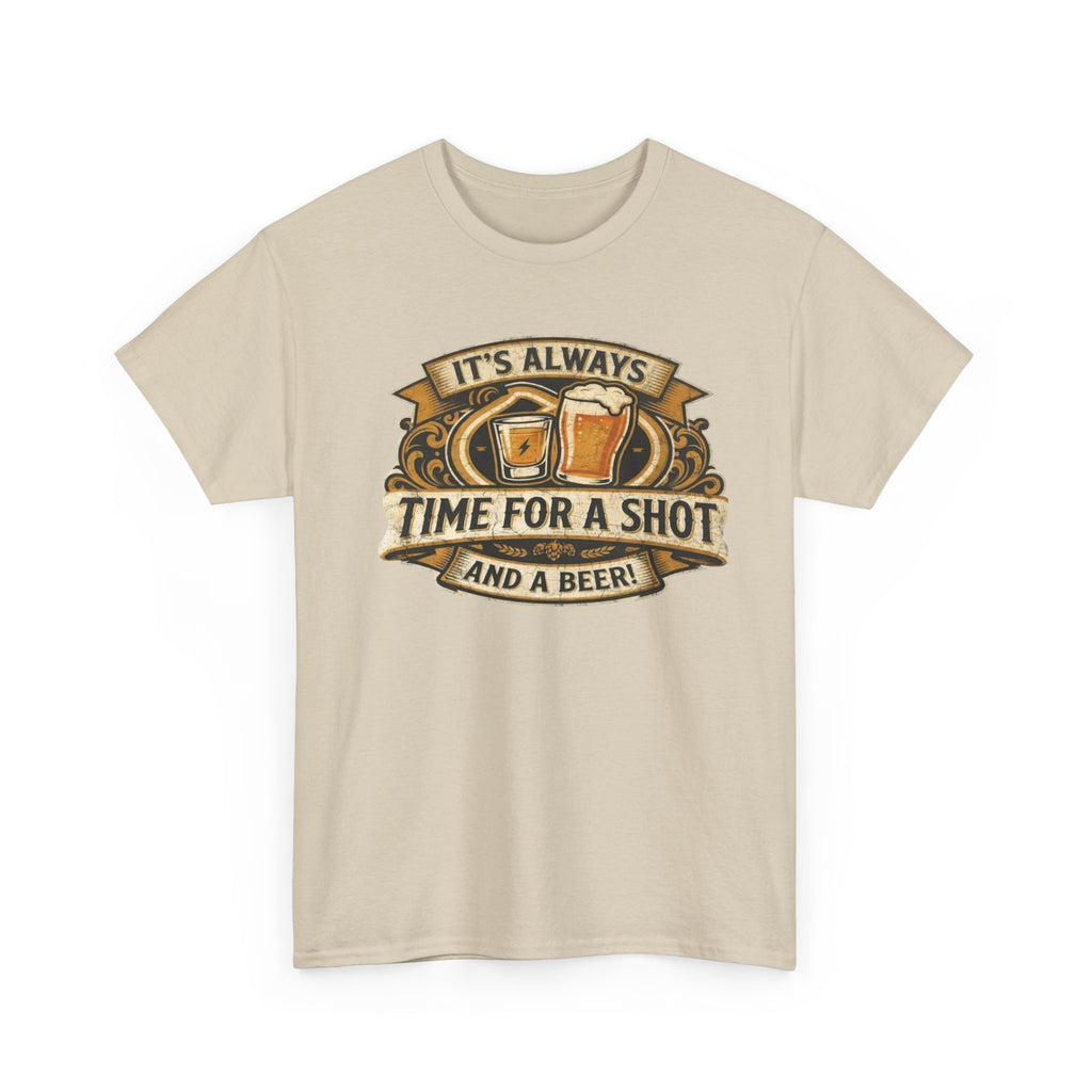 Time for a shot and a beer Unisex Heavy Cotton Tee