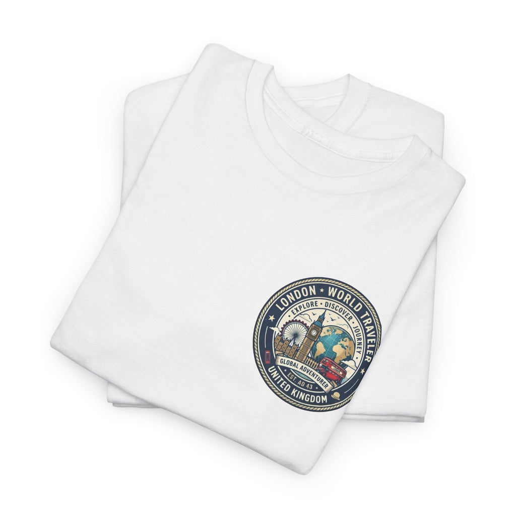 London World Traveler double sided graphics Unisex Heavy Cotton Tee