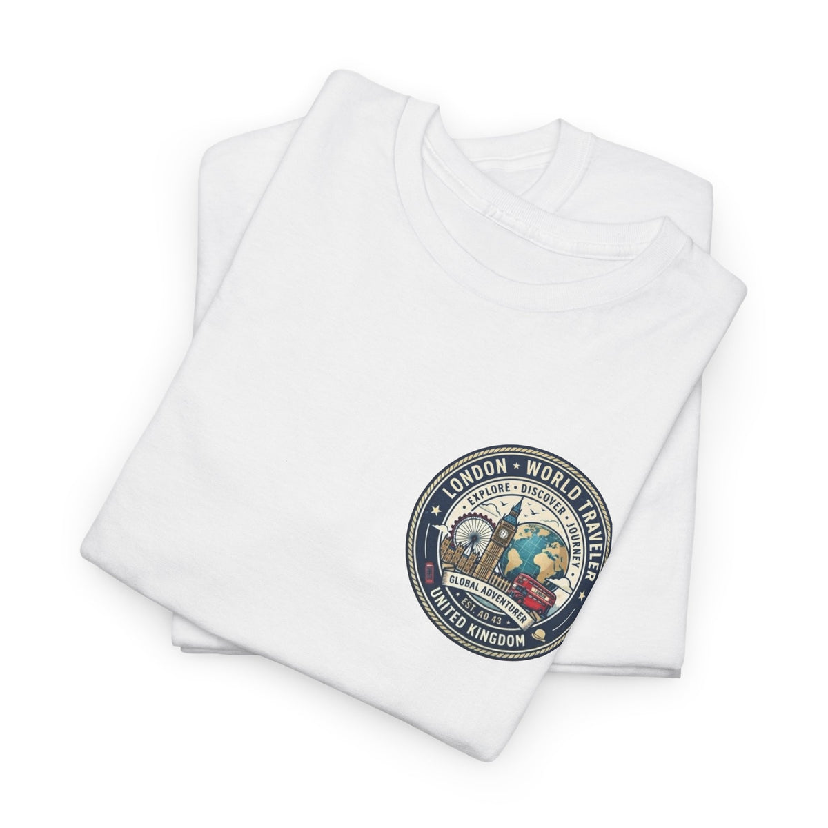 London World Traveler double sided graphics Unisex Heavy Cotton Tee