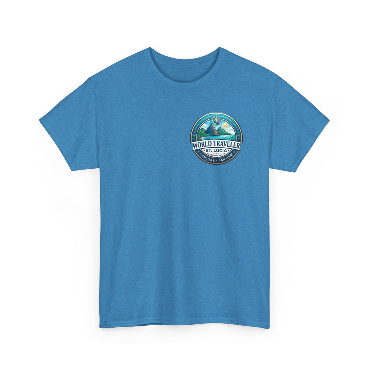 St Lucia Wotld Traveler Unisex Heavy Cotton Tee