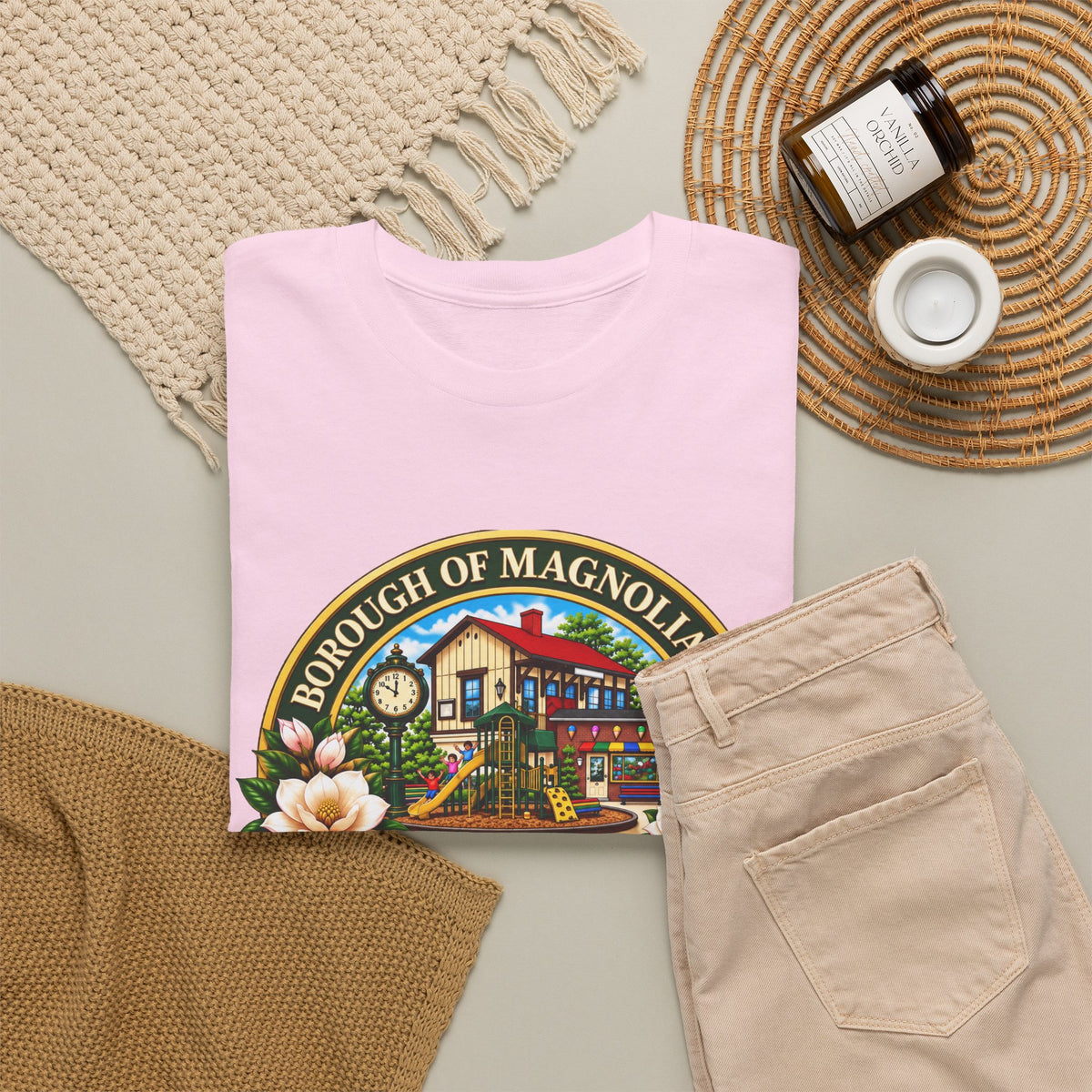 Magnolia, NJ Front Logo Unisex Heavy Cotton Tee