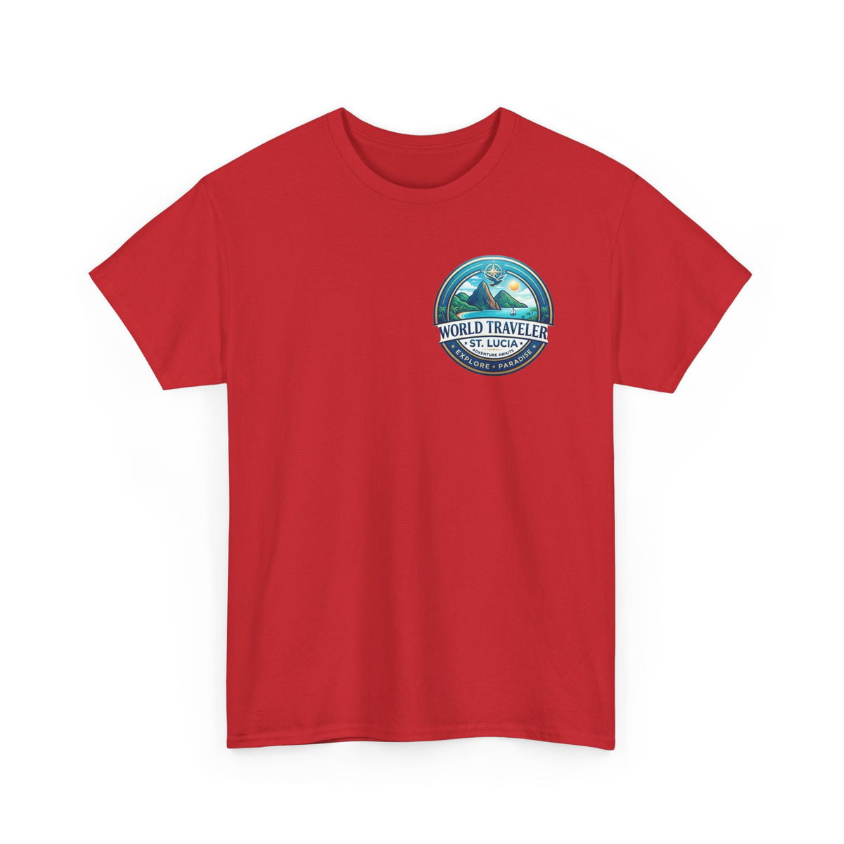 St Lucia Wotld Traveler Unisex Heavy Cotton Tee