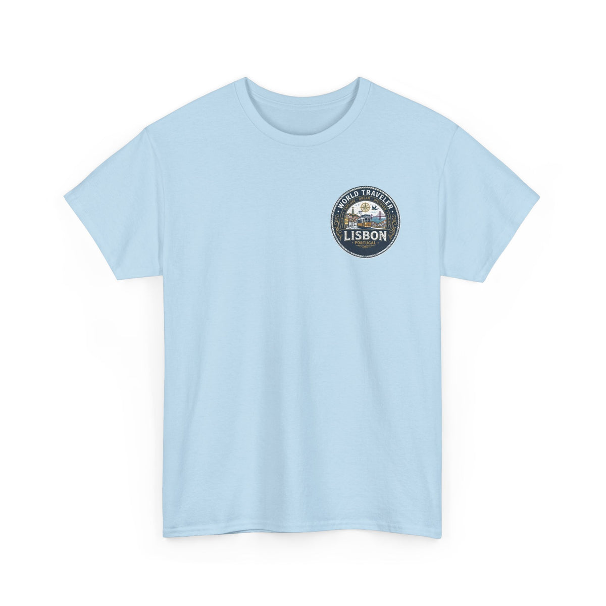 Lisbon World Traveler double sided graphics Unisex Heavy Cotton Tee