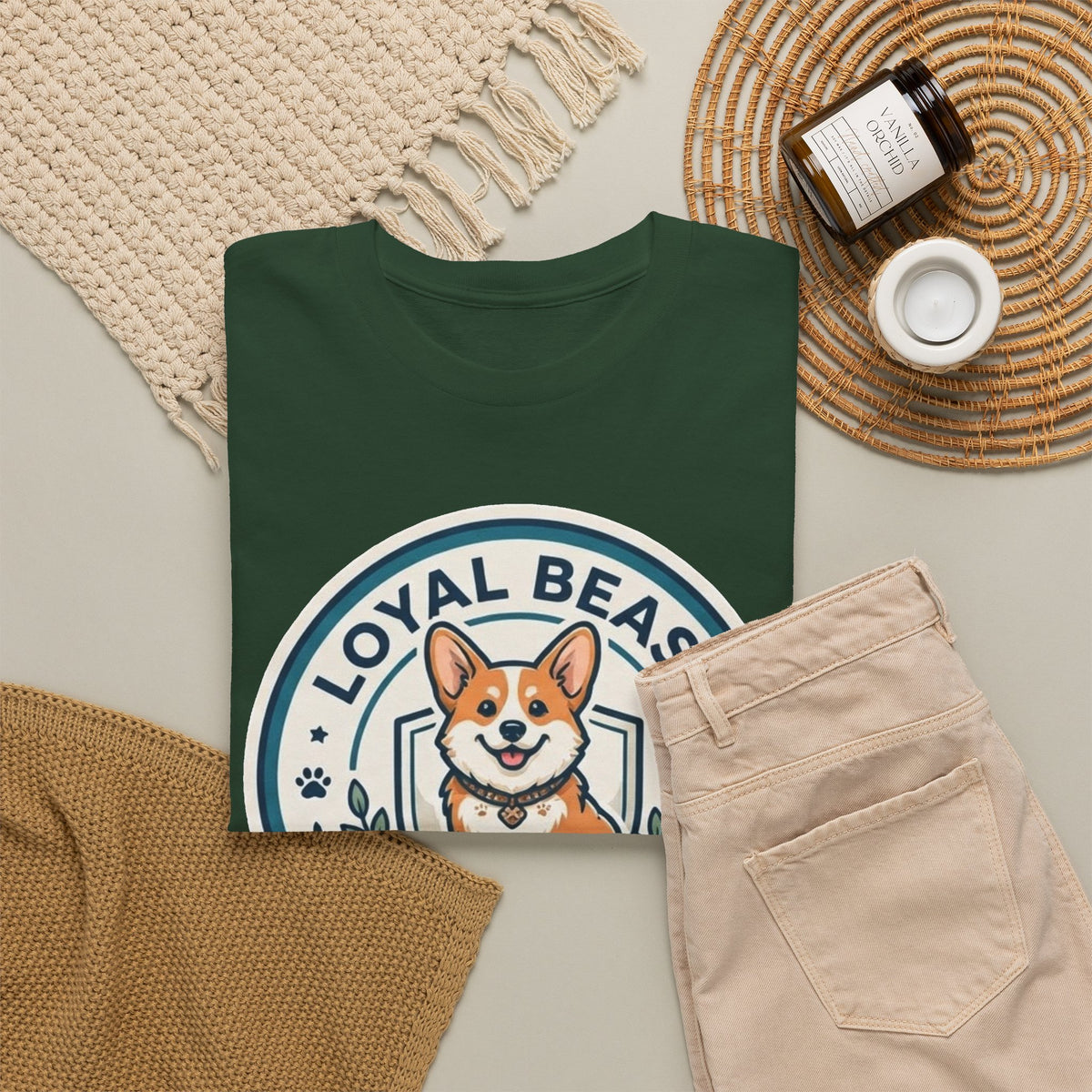 Loyal Beast Corgi Unisex Heavy Cotton Tee