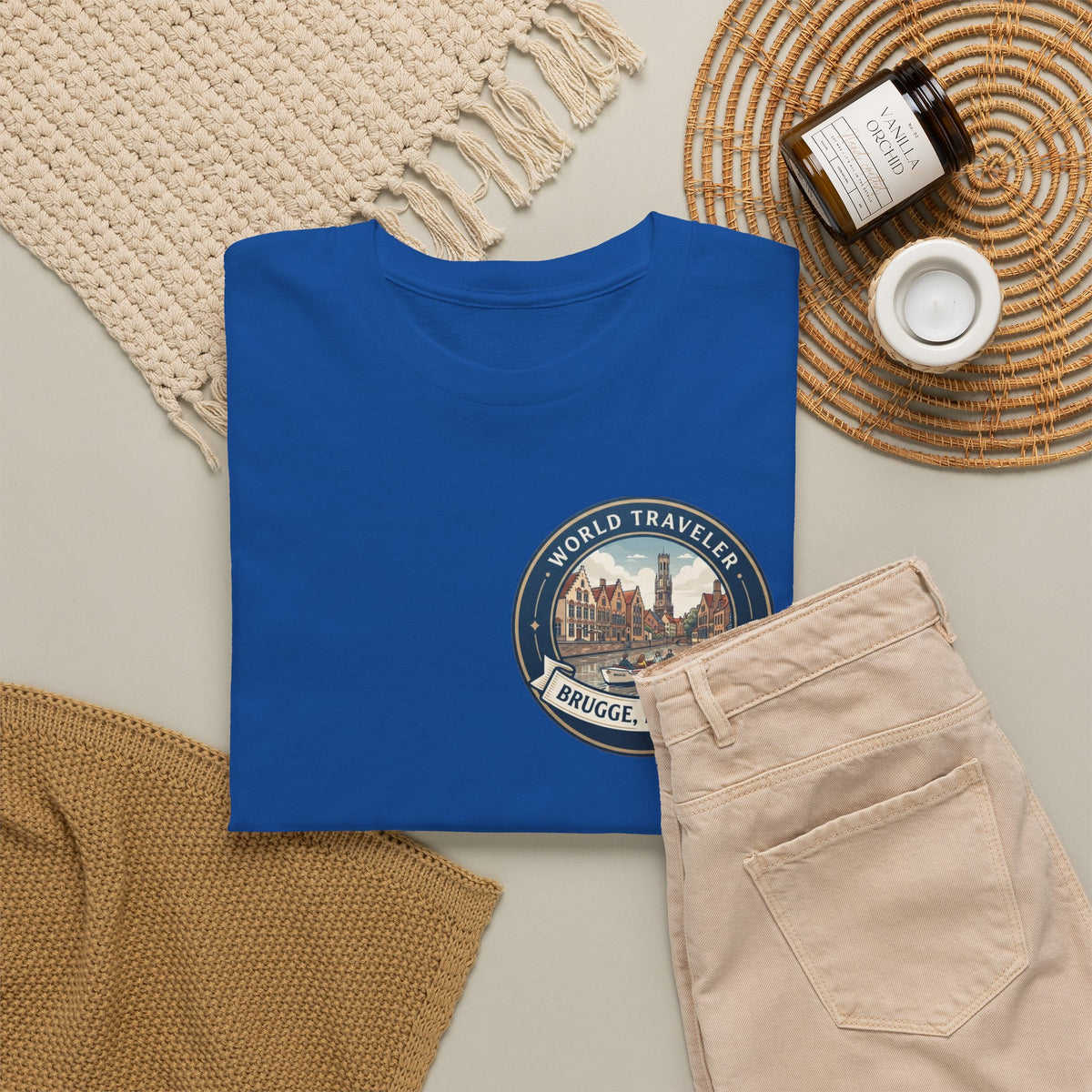 Brugge, Belgium World Traveler Unisex Heavy Cotton Tee