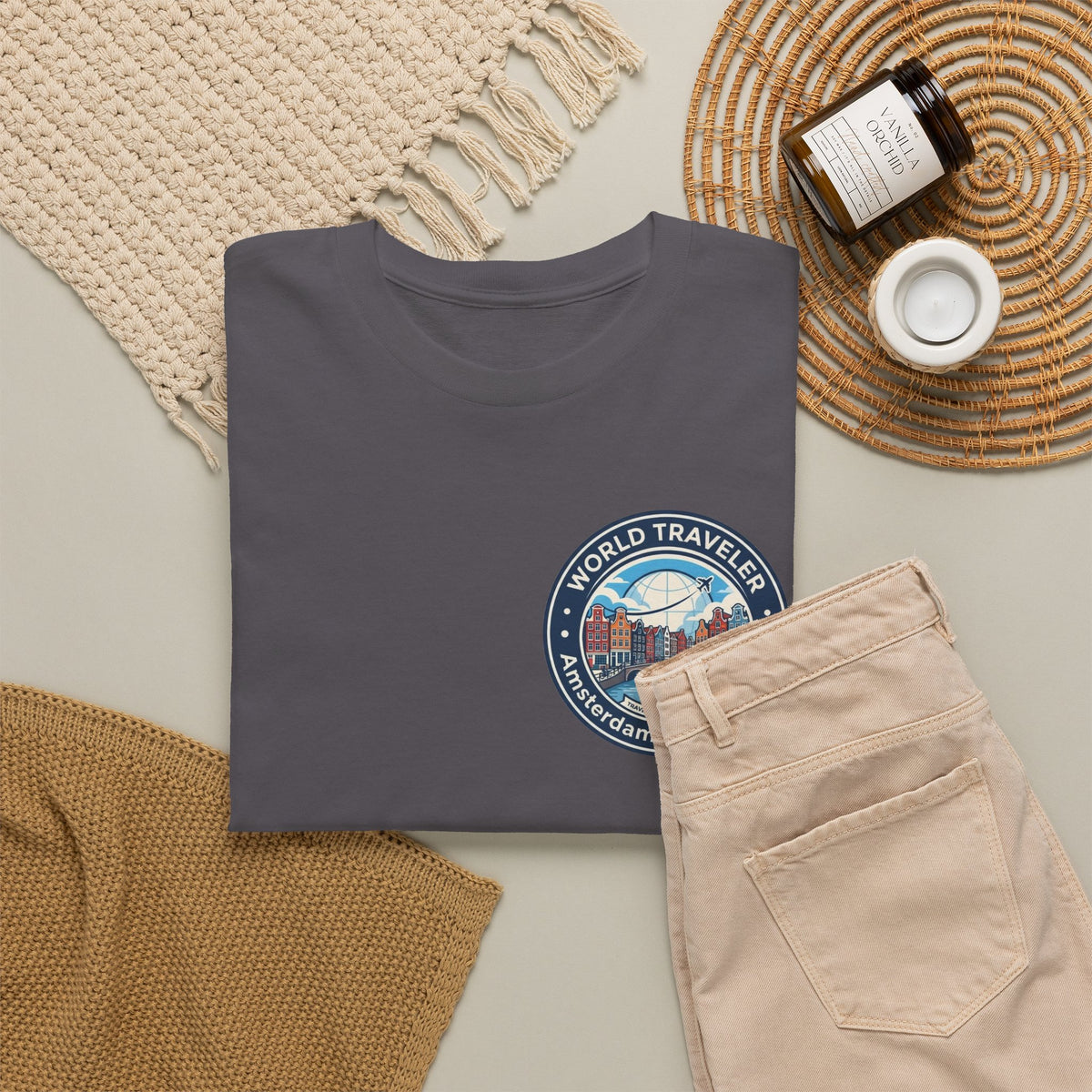 Amsterdam World Traveler Unisex Heavy Cotton Tee