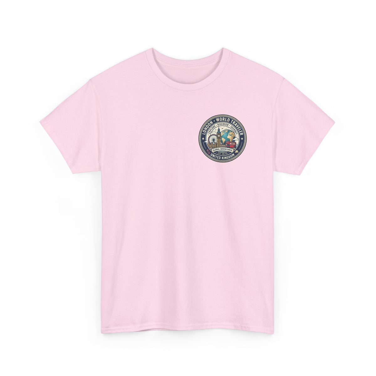 London World Traveler double sided graphics Unisex Heavy Cotton Tee