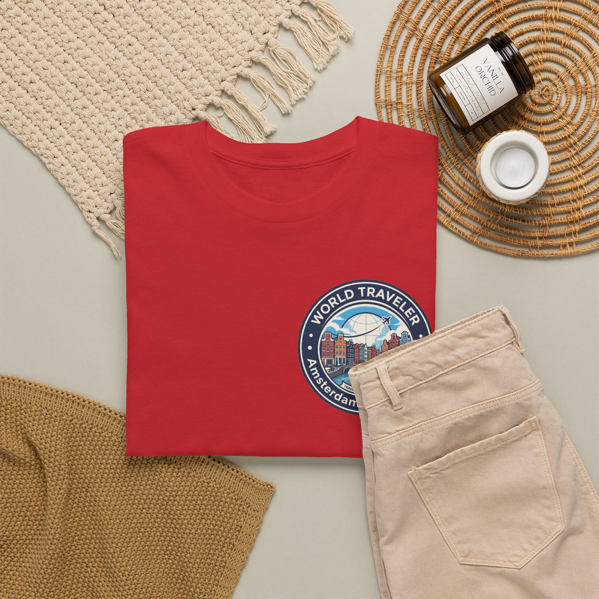 Amsterdam World Traveler Unisex Heavy Cotton Tee