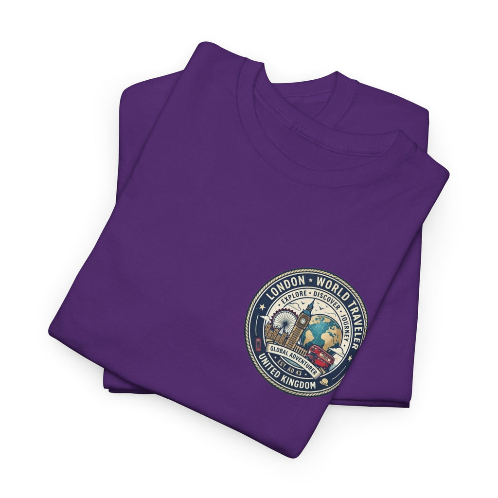 London World Traveler double sided graphics Unisex Heavy Cotton Tee