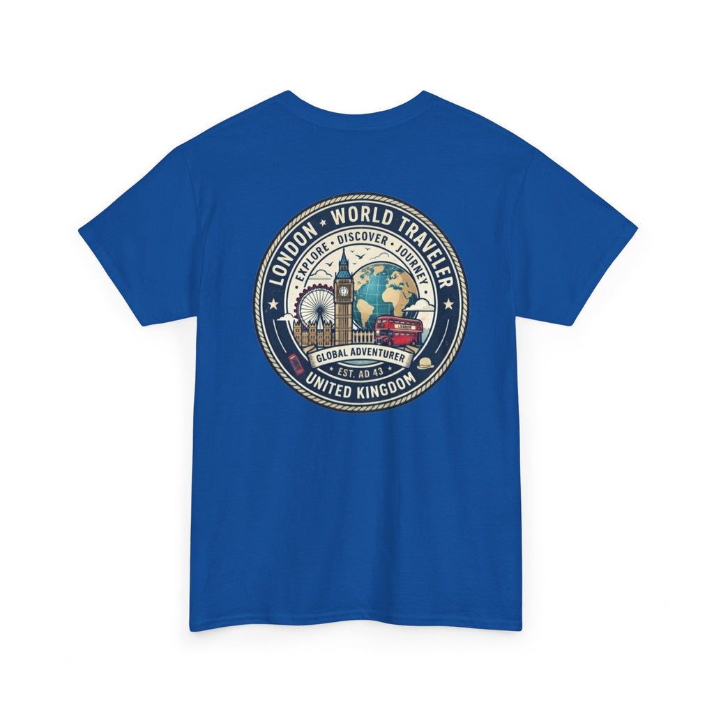 London World Traveler double sided graphics Unisex Heavy Cotton Tee