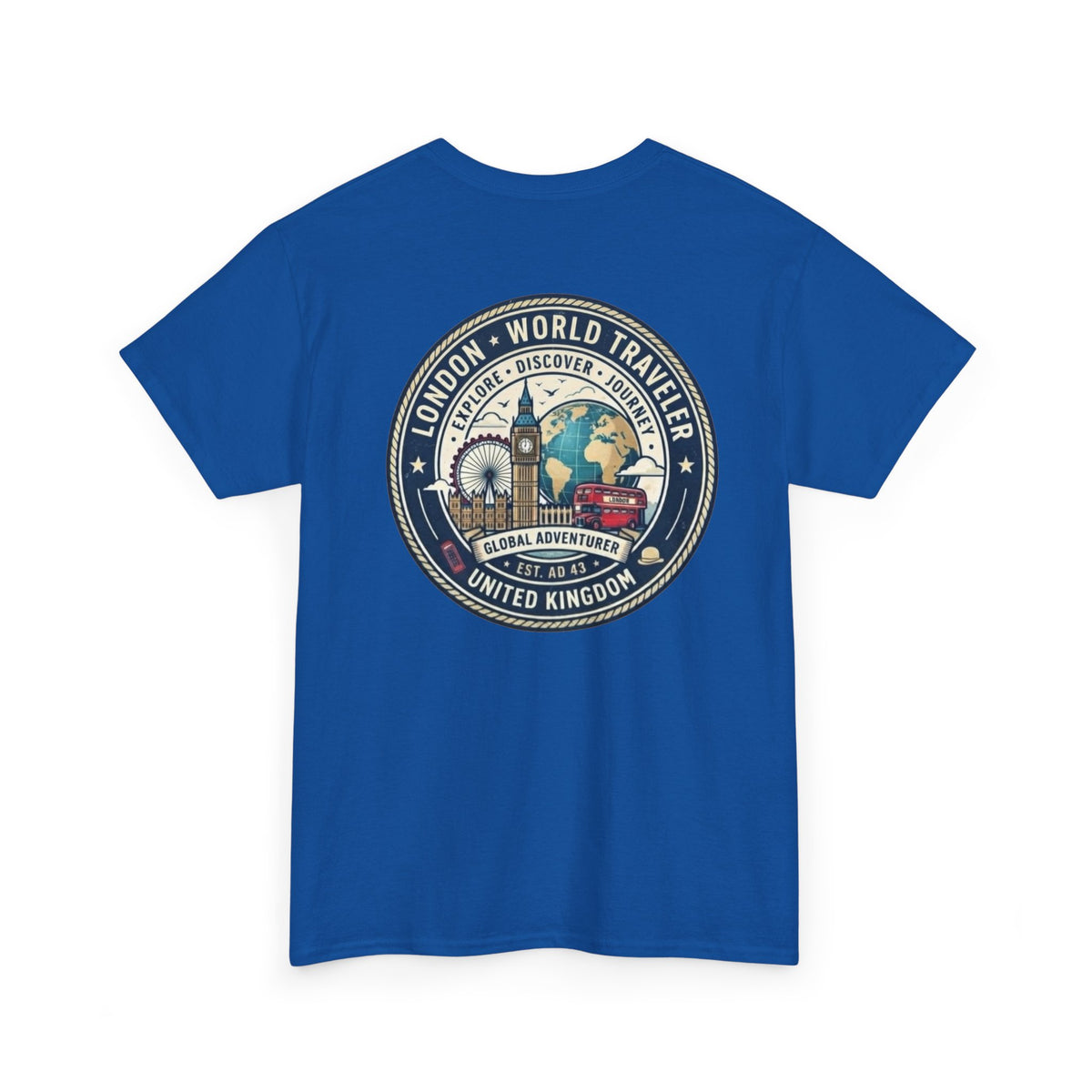 London World Traveler double sided graphics Unisex Heavy Cotton Tee