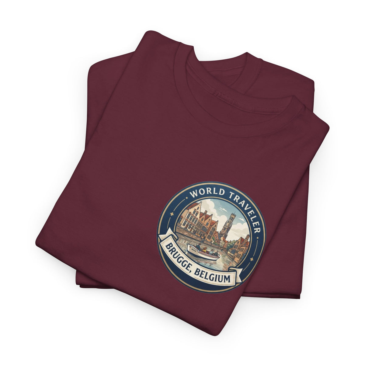 Brugge, Belgium World Traveler Unisex Heavy Cotton Tee