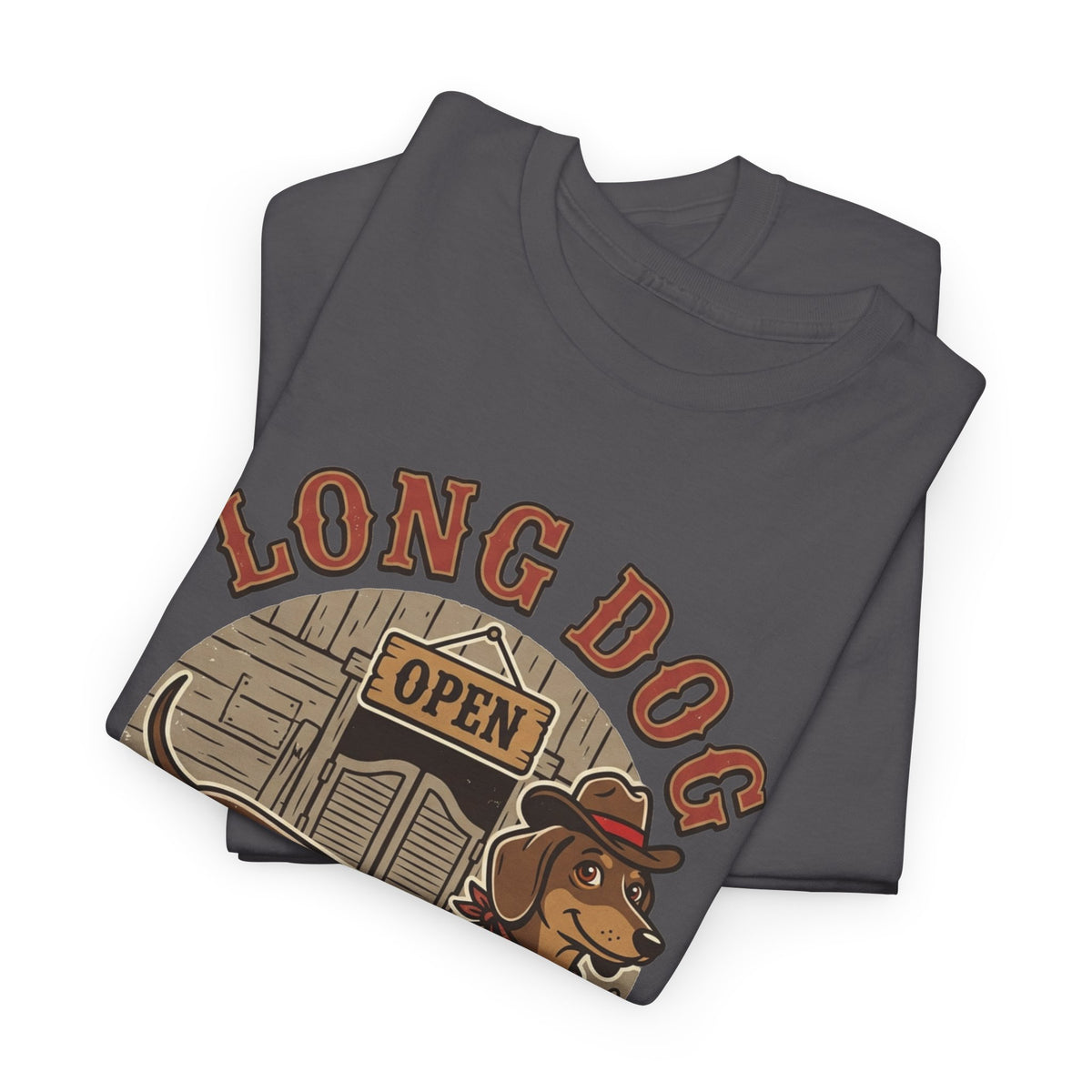 Long Dog Saloon Dachshund Unisex Heavy Cotton Tee