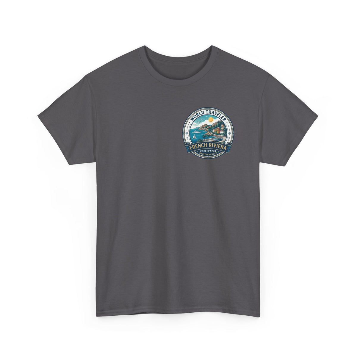French Riviera World Traveler Unisex Heavy Cotton Tee