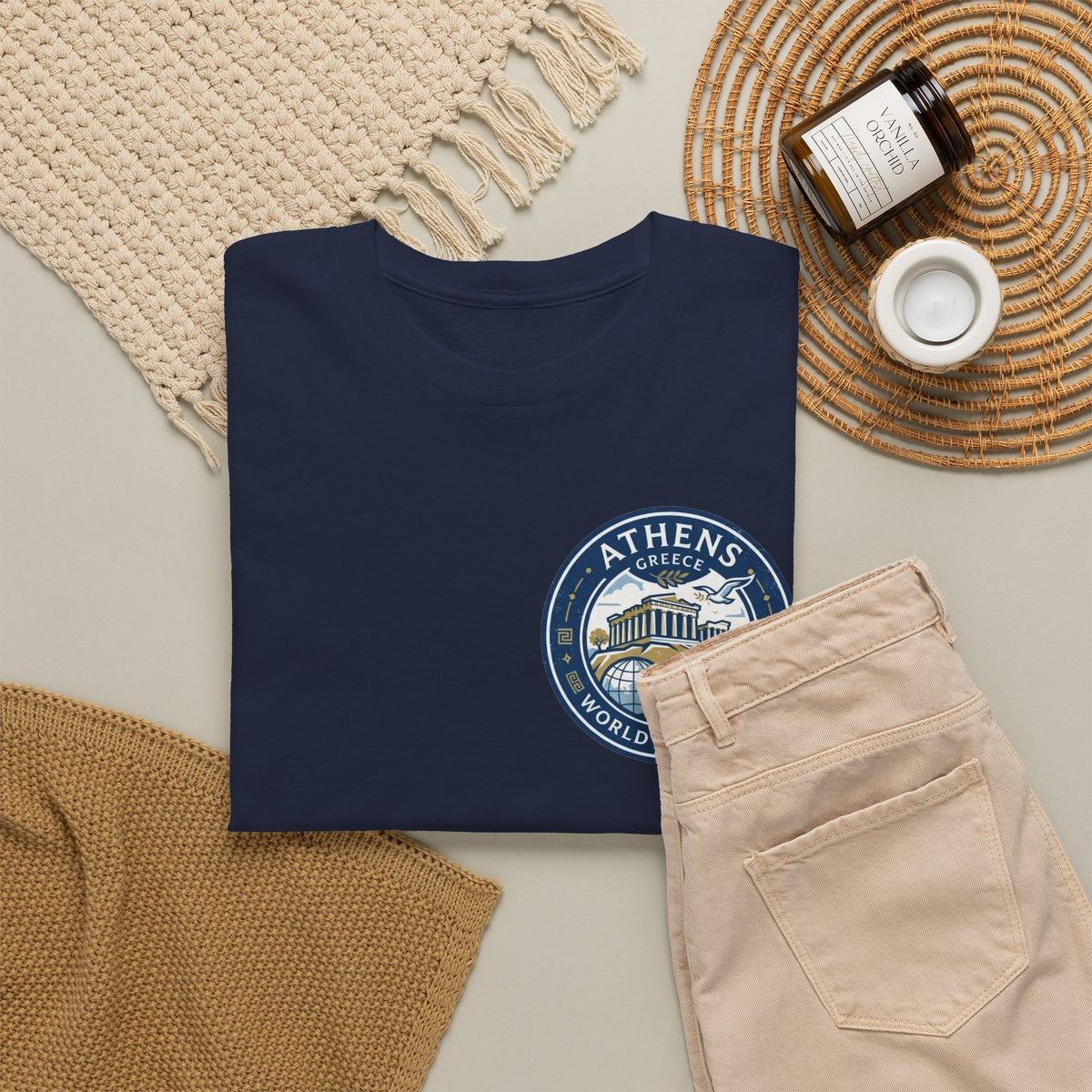 Athens, Greece World Traveler Unisex Heavy Cotton Tee