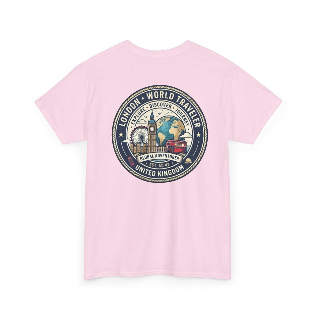 London World Traveler double sided graphics Unisex Heavy Cotton Tee