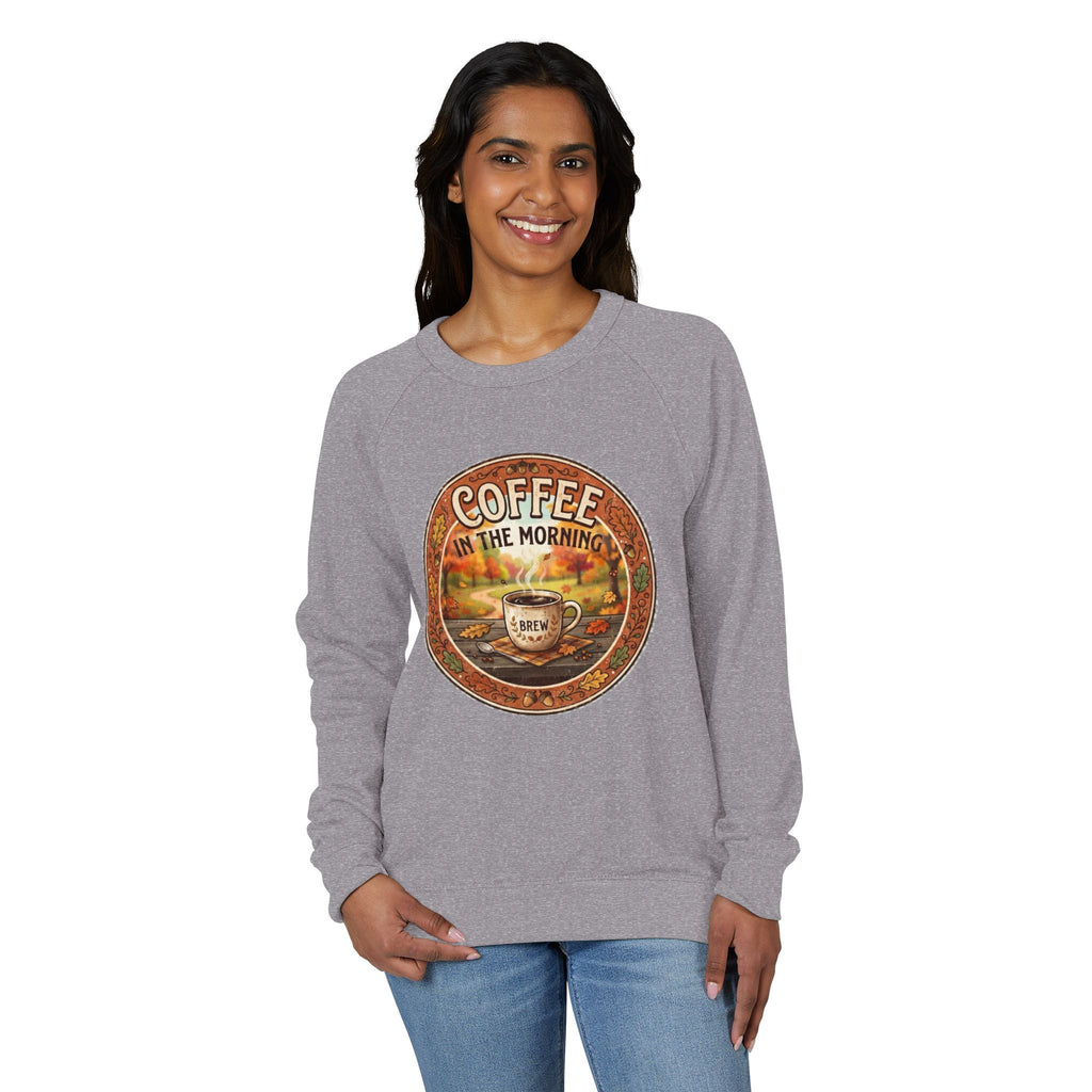 Coffee in the Morning Unisex French Terry Raglan Crewneck