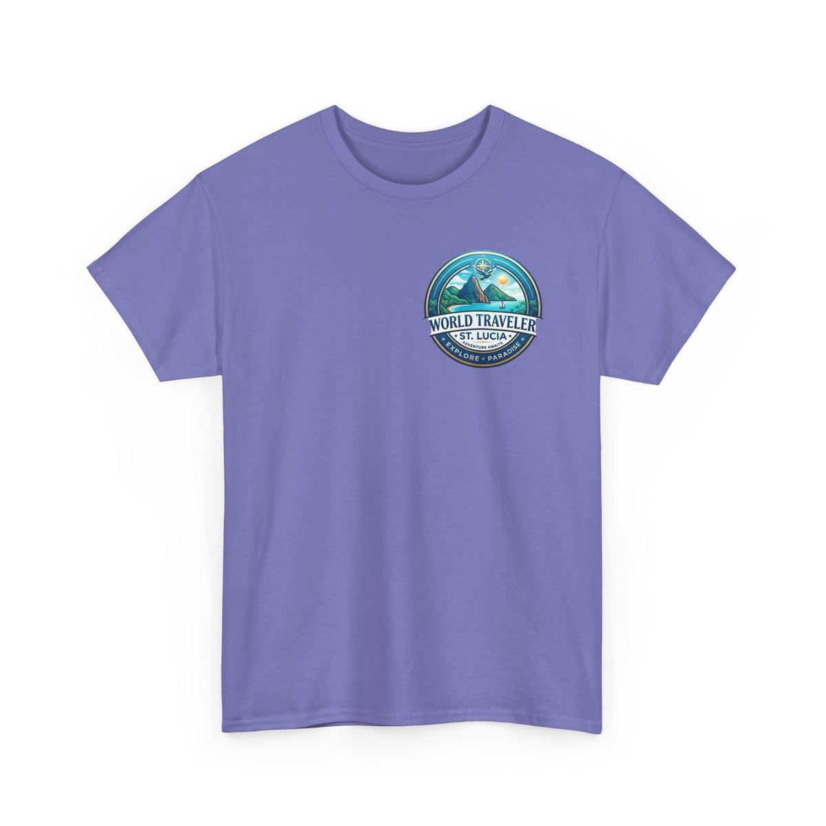 St Lucia Wotld Traveler Unisex Heavy Cotton Tee