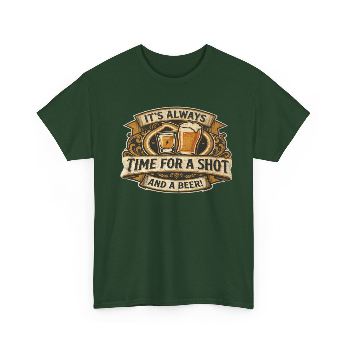 Time for a shot and a beer Unisex Heavy Cotton Tee
