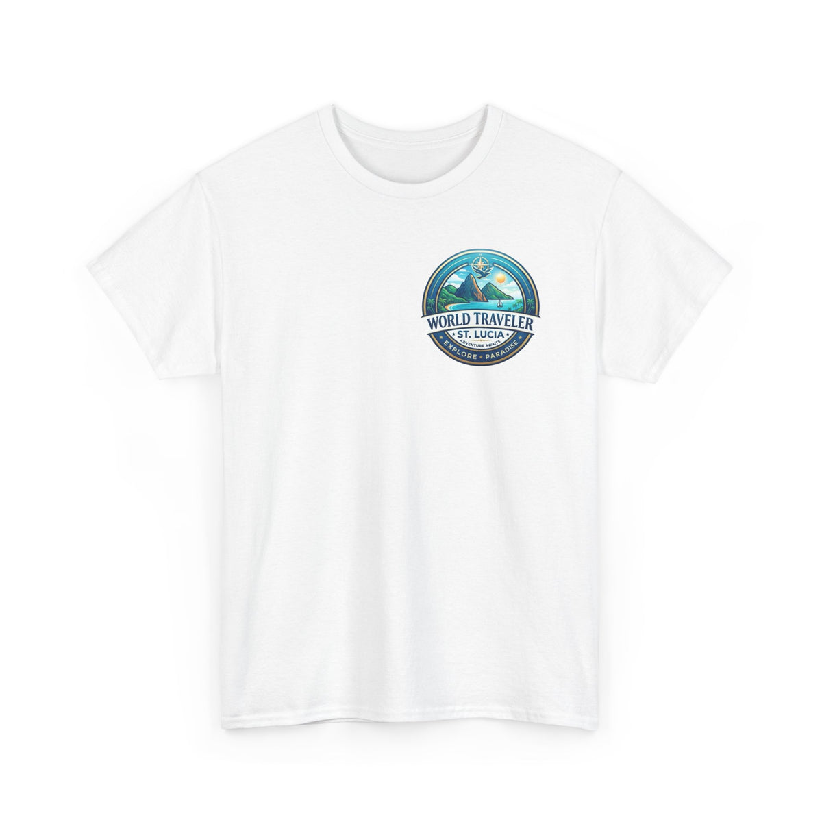 St Lucia Wotld Traveler Unisex Heavy Cotton Tee