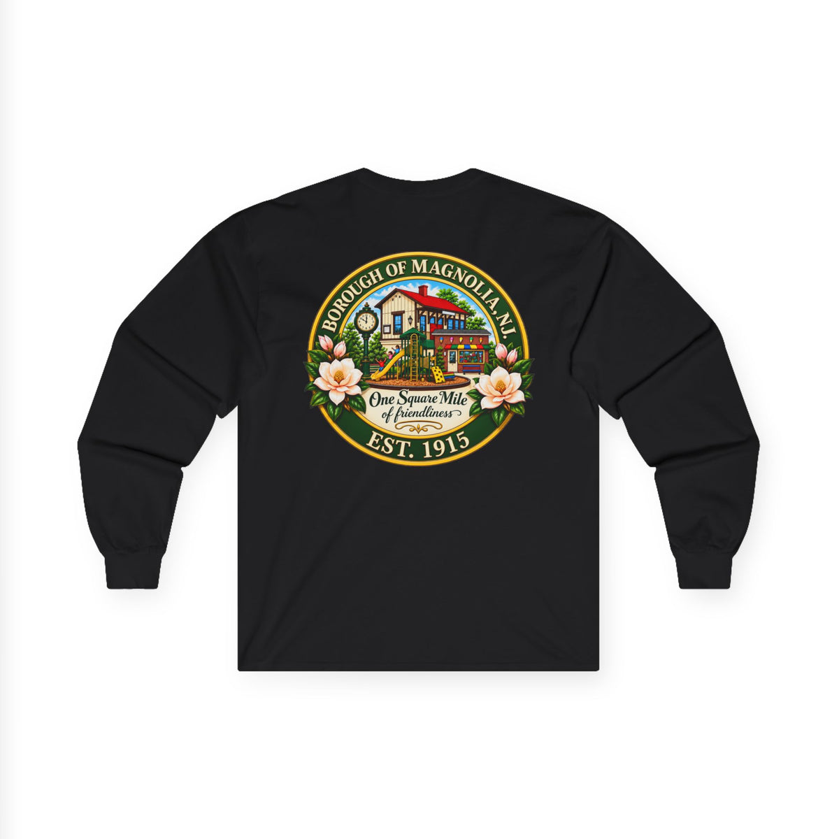 Magnolia, NJ Front and Back Logo Long Sleeve Tee Unisex Ultra Cotton
